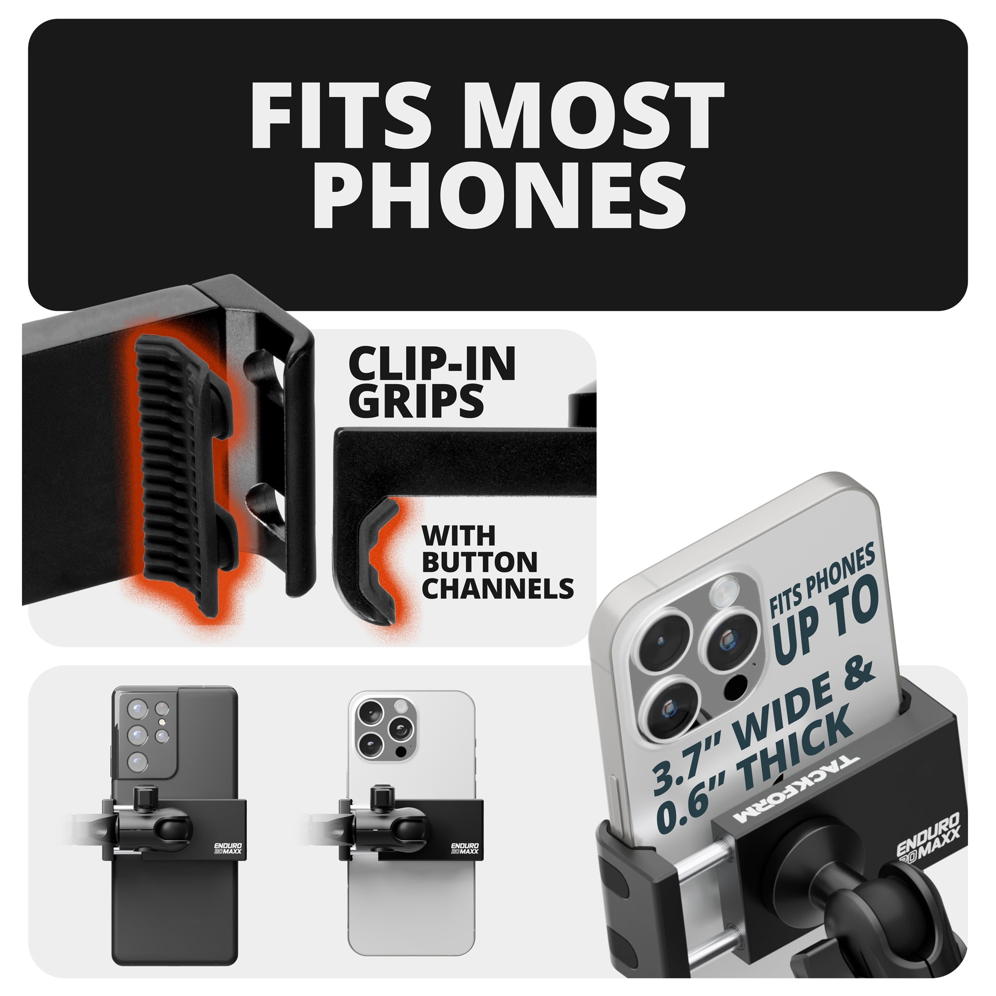 2024+ Toyota Tacoma & 2025+ Toyota 4Runner Passenger Side Grab Handle Mount with Universal Phone Cradle