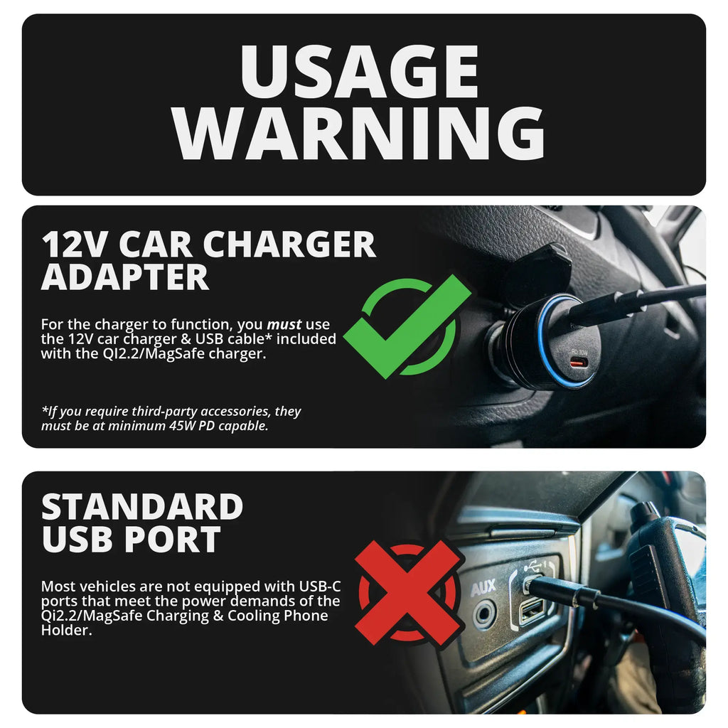 2021+ Ford Bronco LINK™ Roof Panel Mount with Qi2.2/MagSafe Charging & Cooling Phone Holder | 2" Arm