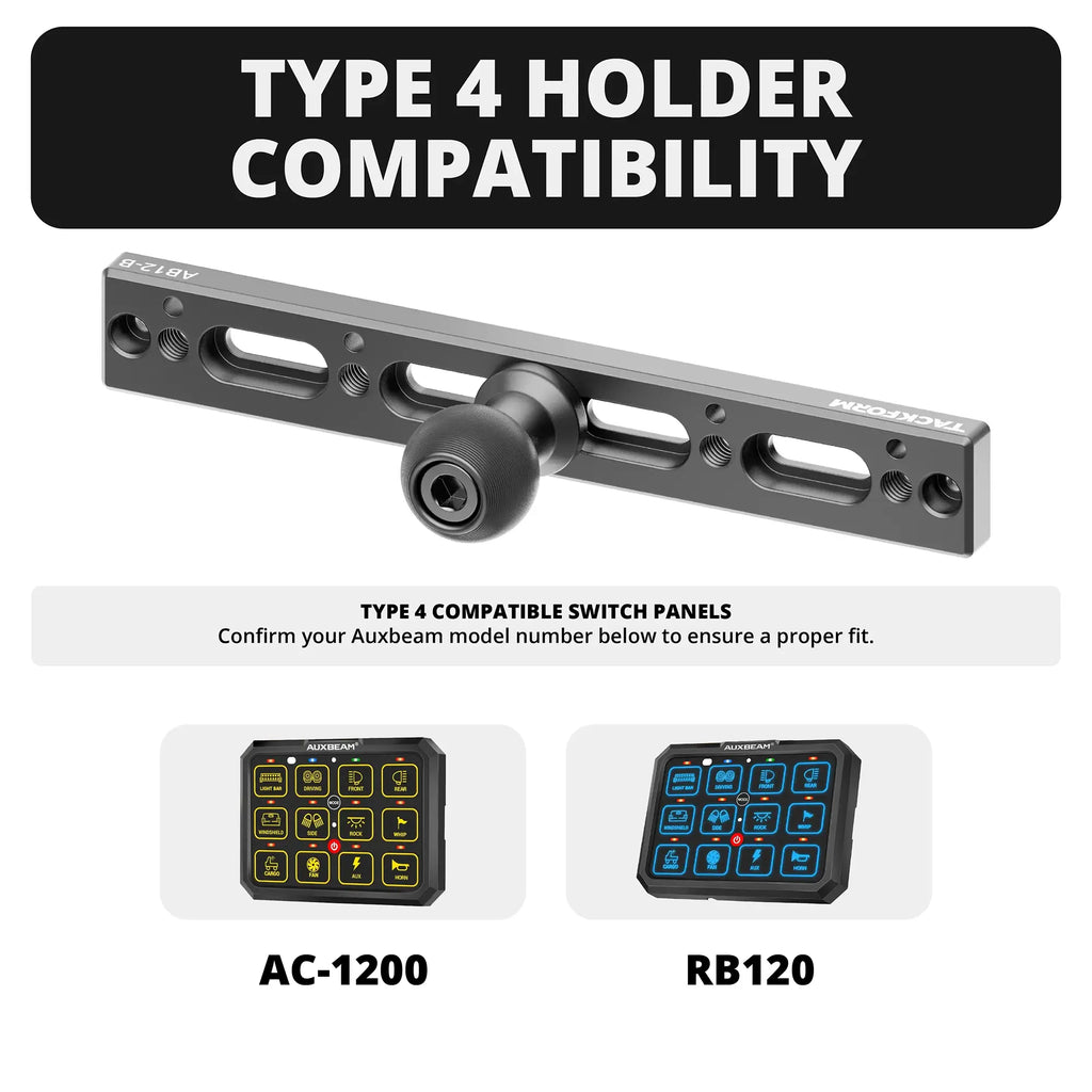 Auxbeam Holder | Slim Track Base | Choose Arm Length & Panel Type