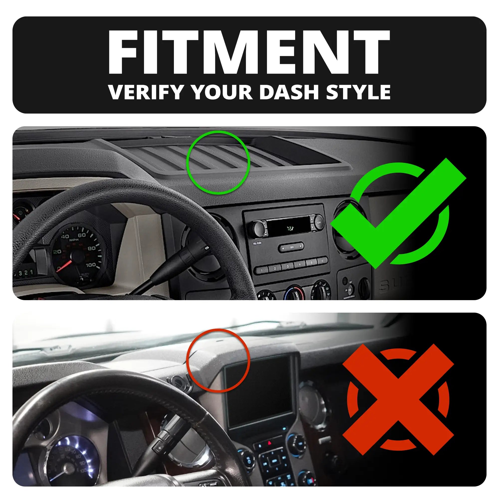 2008-2016 Ford Super Duty & 2011+ F-650/750 Tackform Slim Track Dash Bracket with 20LITE Phone Mount