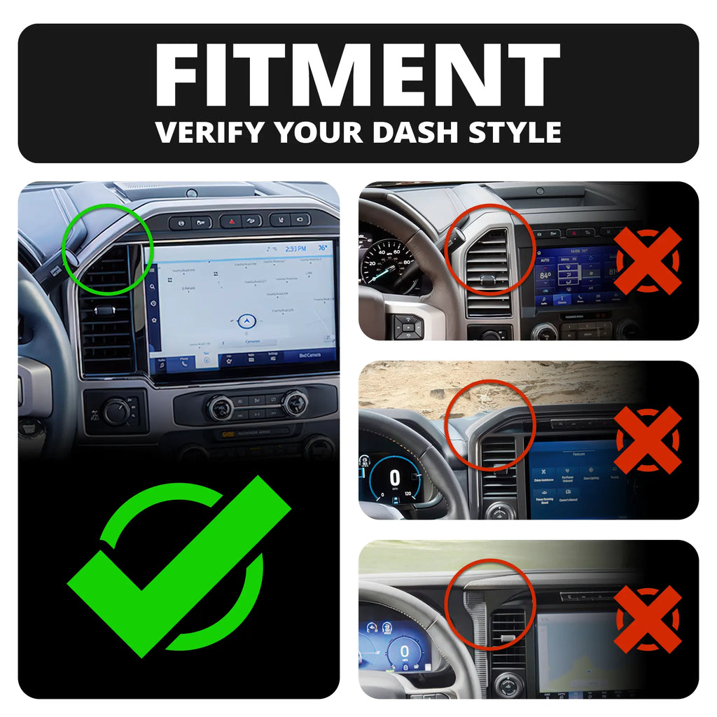 2022 Ford Super Duty (Compatible With 12” Screen ONLY) Tackform Assault Track Picatinny Dash Bracket With Dual 20LITE Phone Mounts