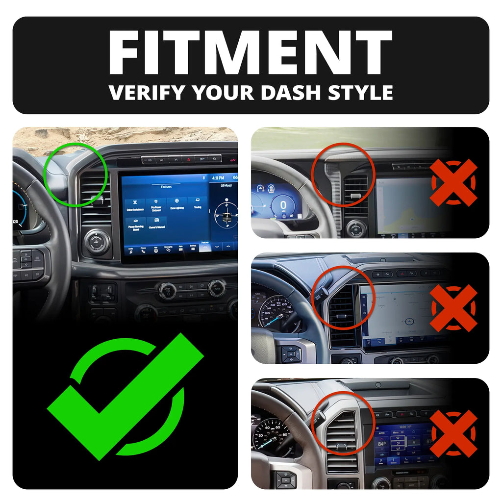 2021+ Ford F-150 (See Compatibility Info For Specific Year/Trim Fitment Details) Tackform Assault Track Picatinny Dash Bracket With 20LITE Phone & Tablet Mounts