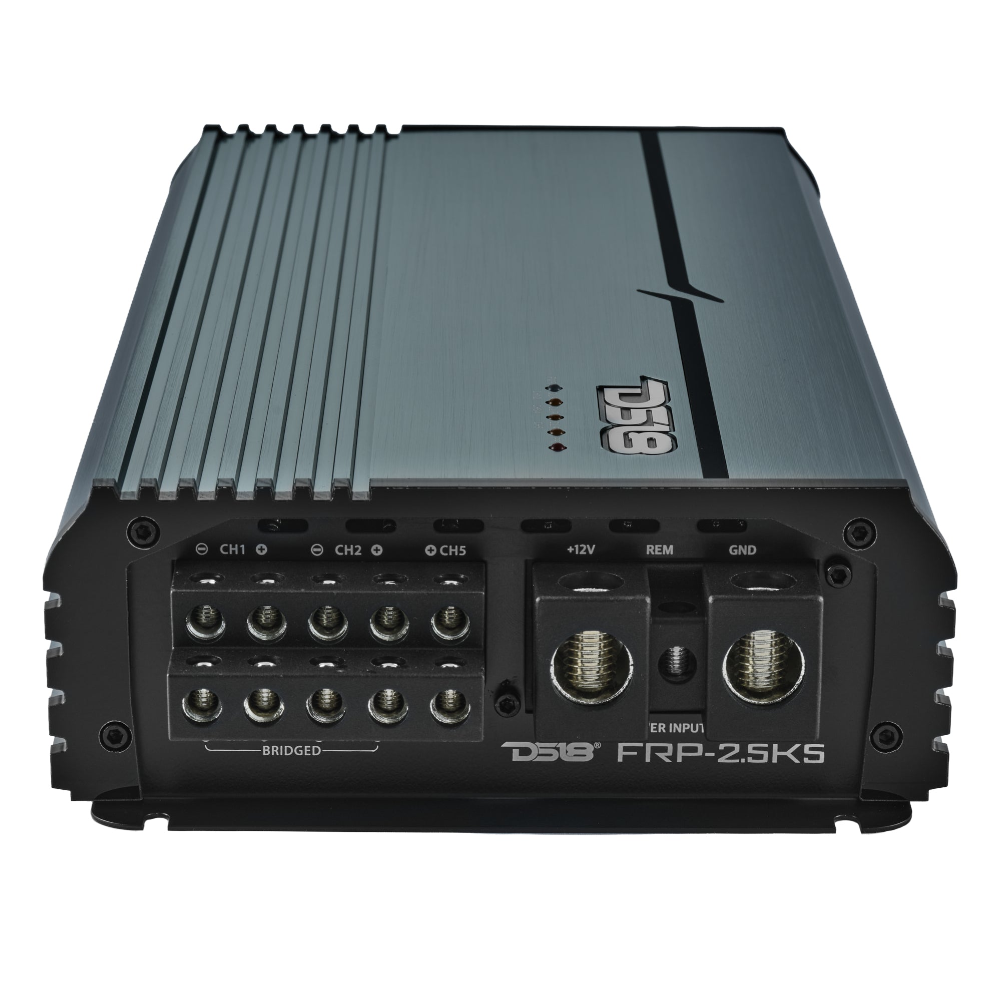 FRP Compact Full-Range Class D 5-Channel Amplifier – 250W x 4 + 1,200W Subwoofer Output