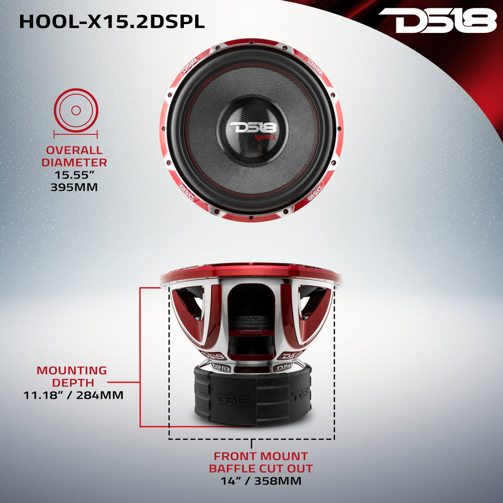 HOOLIGAN X 15" SPL Subwoofer 4000 Watts Rms 4" DVC 2-Ohm
