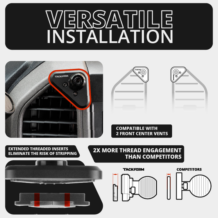 ‘15-‘20 Ford F-150, ‘17-‘22 Super Duty, ‘18-‘21 Expedition LINK™ Vent Mount Bracket With Qi2.2/MagSafe Charging and Cooling Phone Holder | Choose Your Arm Length | (See Compatibility Info For Year/Trim Details)