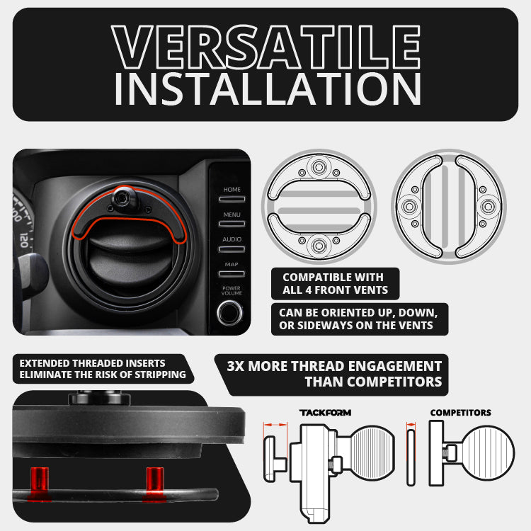 2016-2023 Toyota Tacoma & 2014-2021 Tundra LINK™ Vent Mount Bracket With MagSafe Phone Holder | Choose Your Arm Length