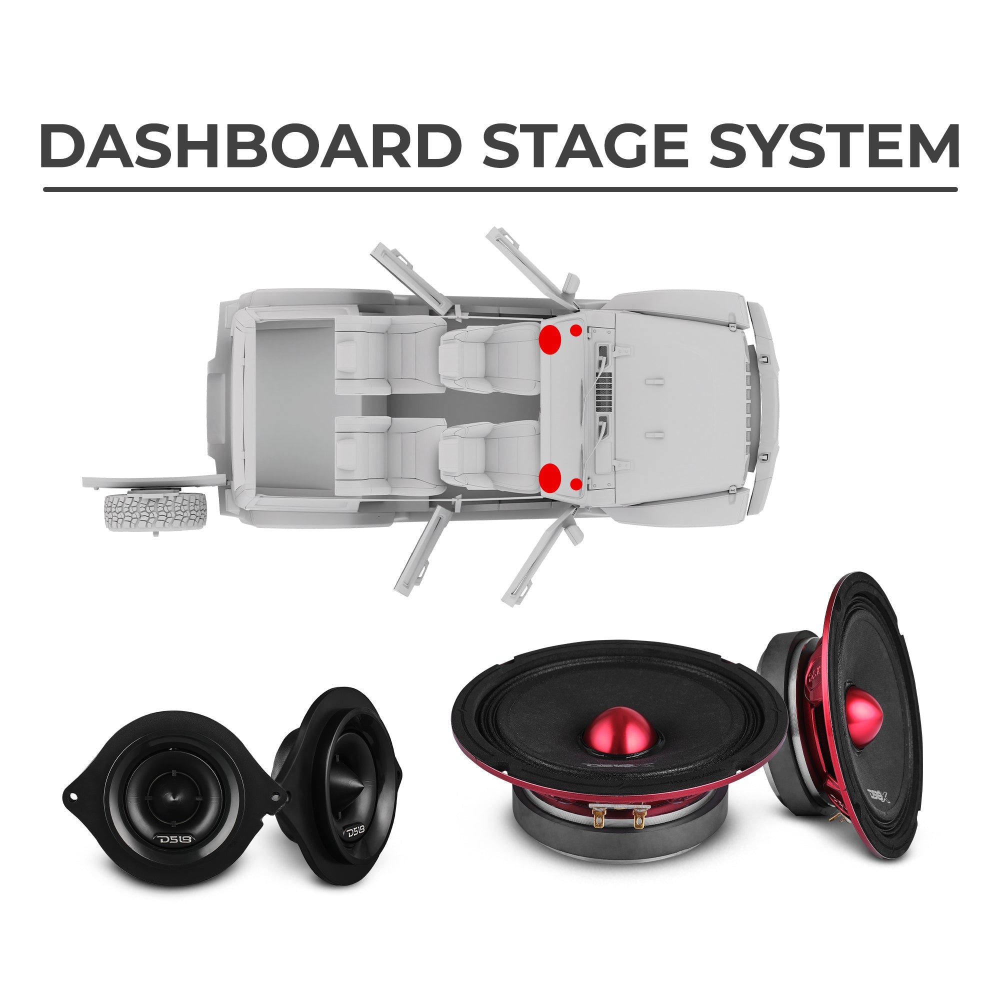 Jeep JKU 2007-2018 Ultimate Package – Loaded Sound Bar, Door Panels, Tailgate Subwoofers & Amplifiers