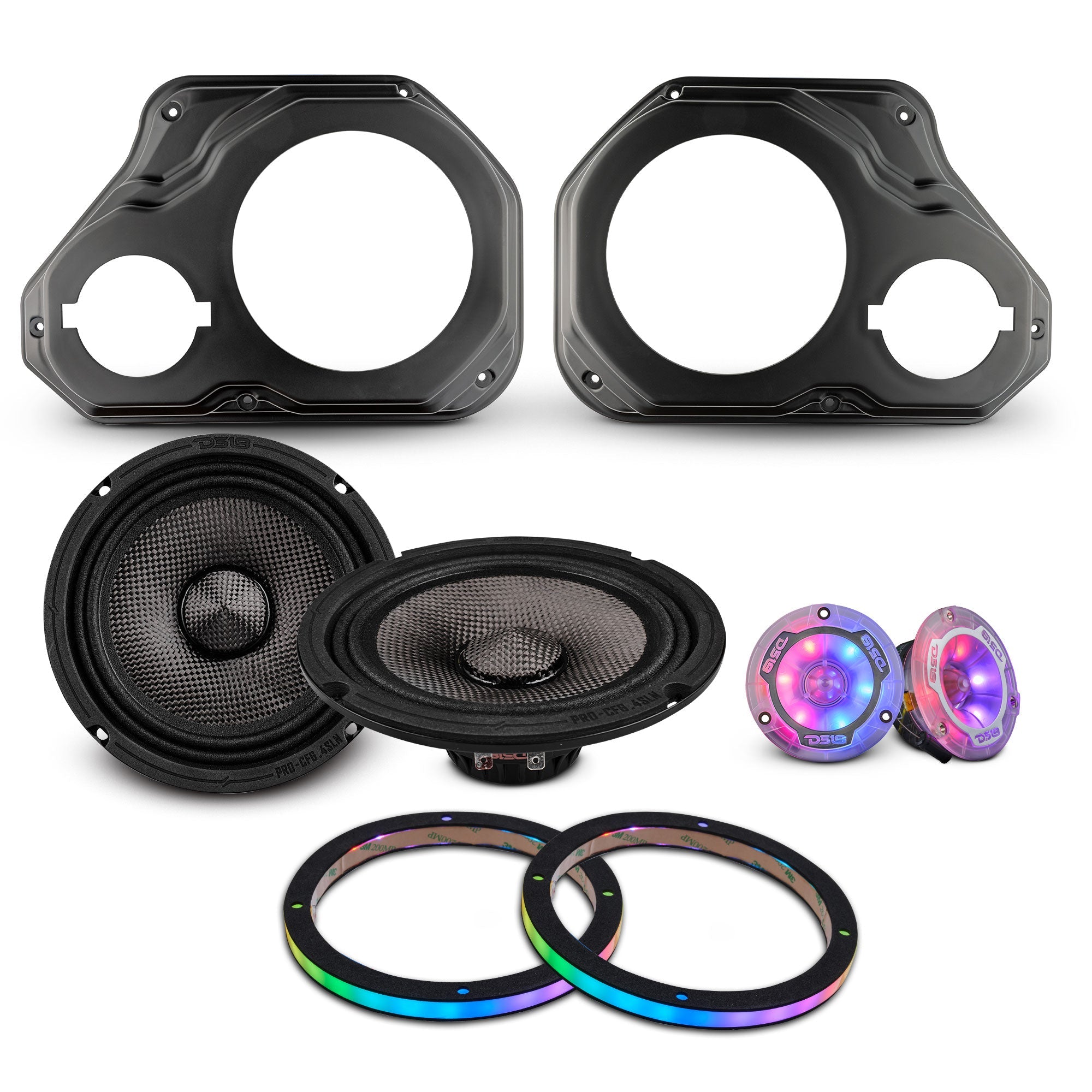 Jeep JL/JLU/JT Front Door Speaker Panels Package - Short Armrest