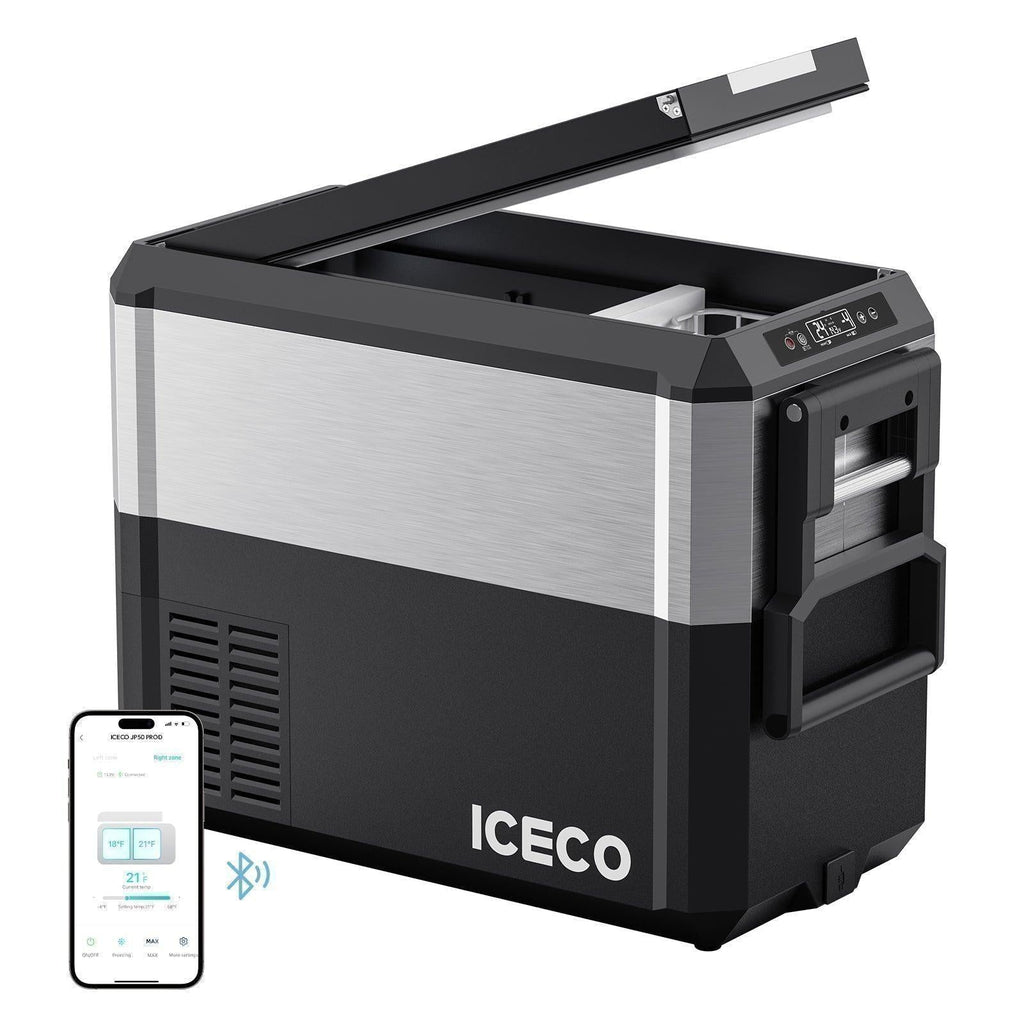 ICECO JP50 Pro Dual Zone Wheeled 51QT Portable Cooler Silver