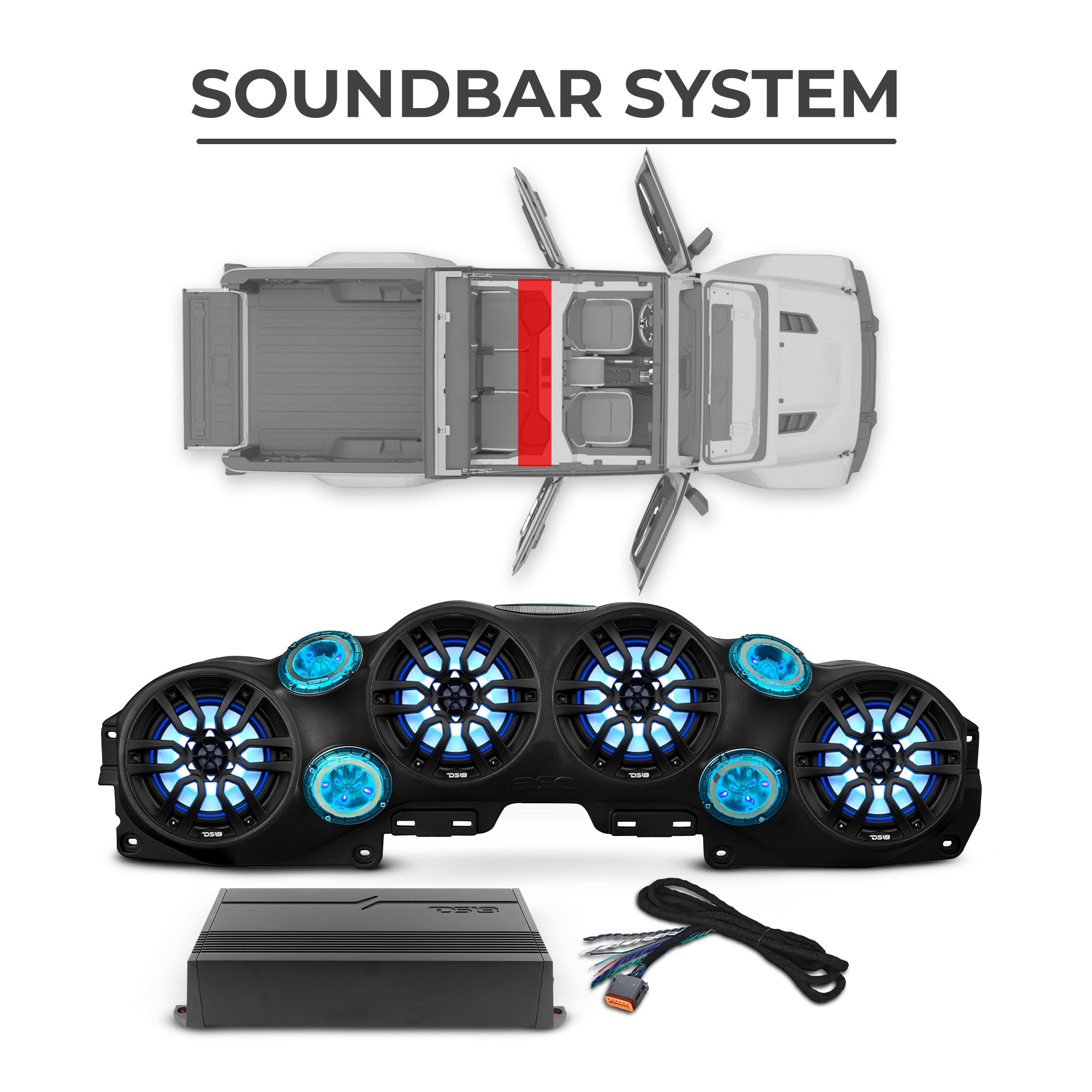 Jeep JT Gladiator 2019–2023 Ultimate Package – Loaded Sound Bar, Door Panels, Subwoofers & Amplifiers