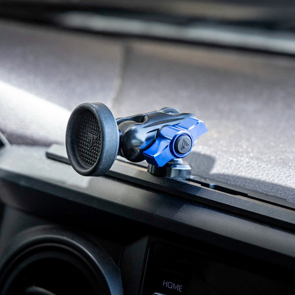 2016-2023 Toyota Tacoma Tackform Slim Track Dash Bracket With 20LITE Phone & Midland Magnetic CB Radio Mic Mounts