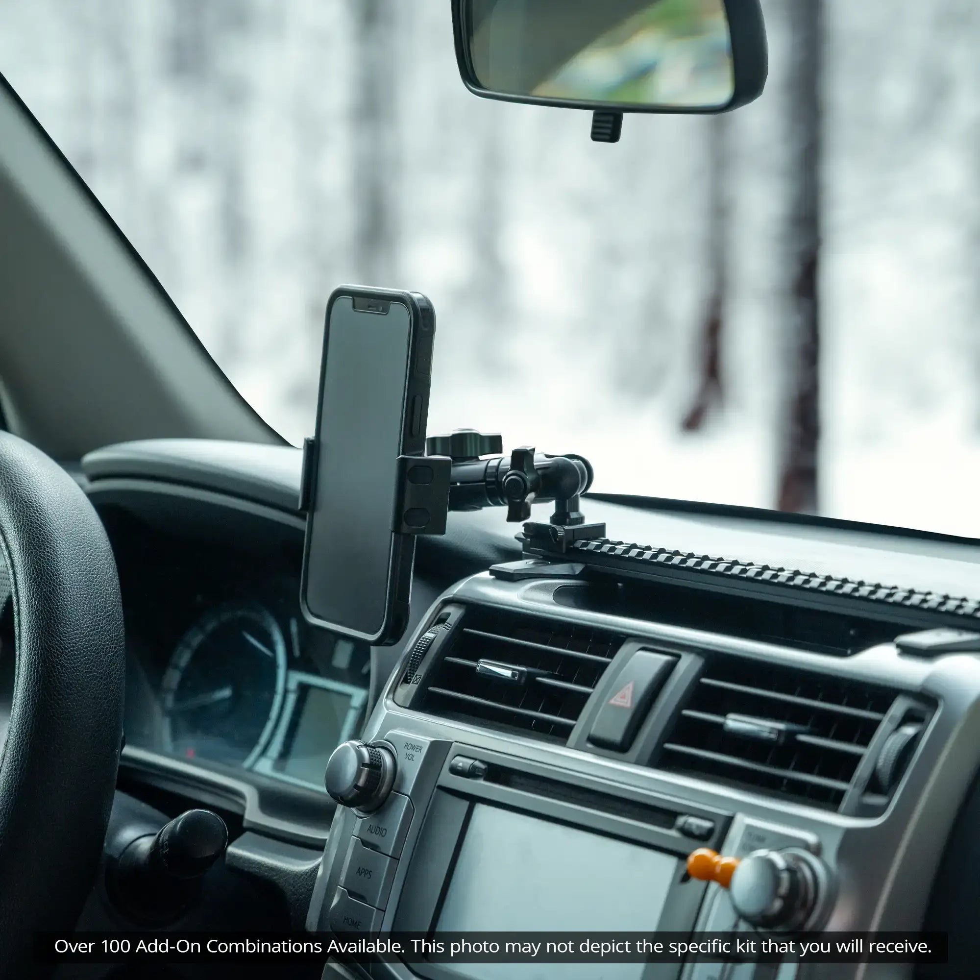 2010-2024 Toyota 4Runner Tackform Assault Track Picatinny Dash Bracket With 20LITE Phone & GoPro/Action Camera Mount