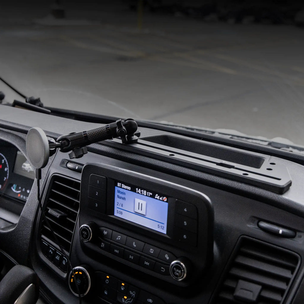 2020+ Ford Transit (Not Compatible With Transit Connect) Tackform Slim Track Dash Bracket With MagSafe Charging Phone Mount
