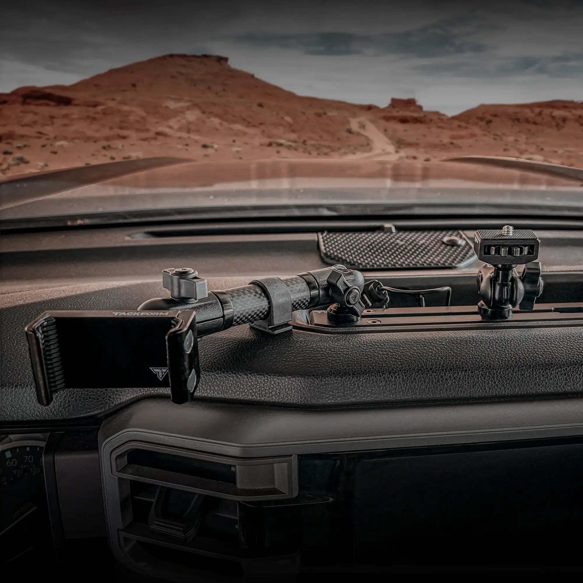 2022+ Toyota Tundra & 2023+ Toyota Sequoia Tackform Slim Track Dash Bracket With MagSafe Charging Phone Mount