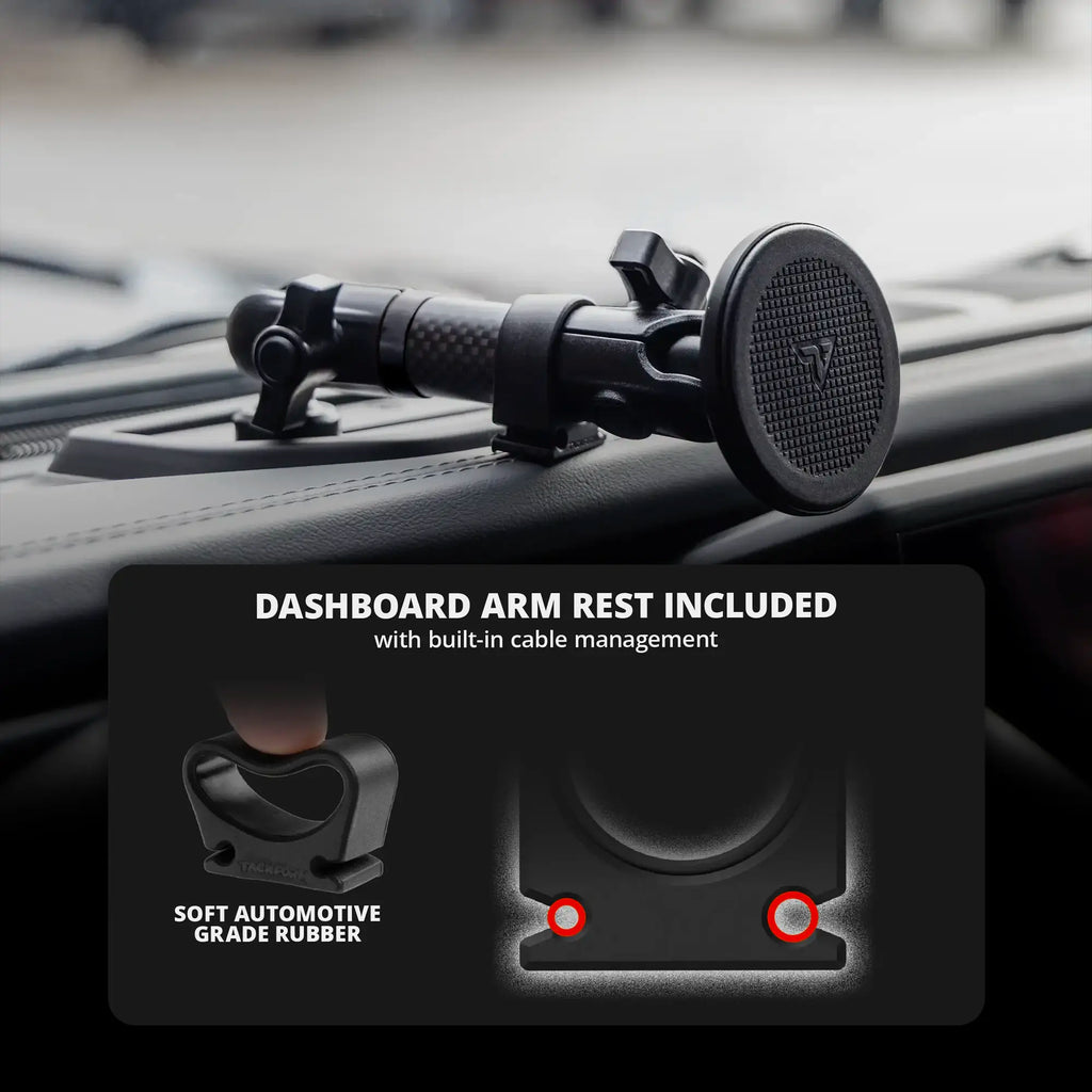2024+ Jeep Wrangler JL & Gladiator (Not Compatible With 4xe) Tackform Slim Track Dash Bracket With MagSafe Charging Phone Mount | Driver Side