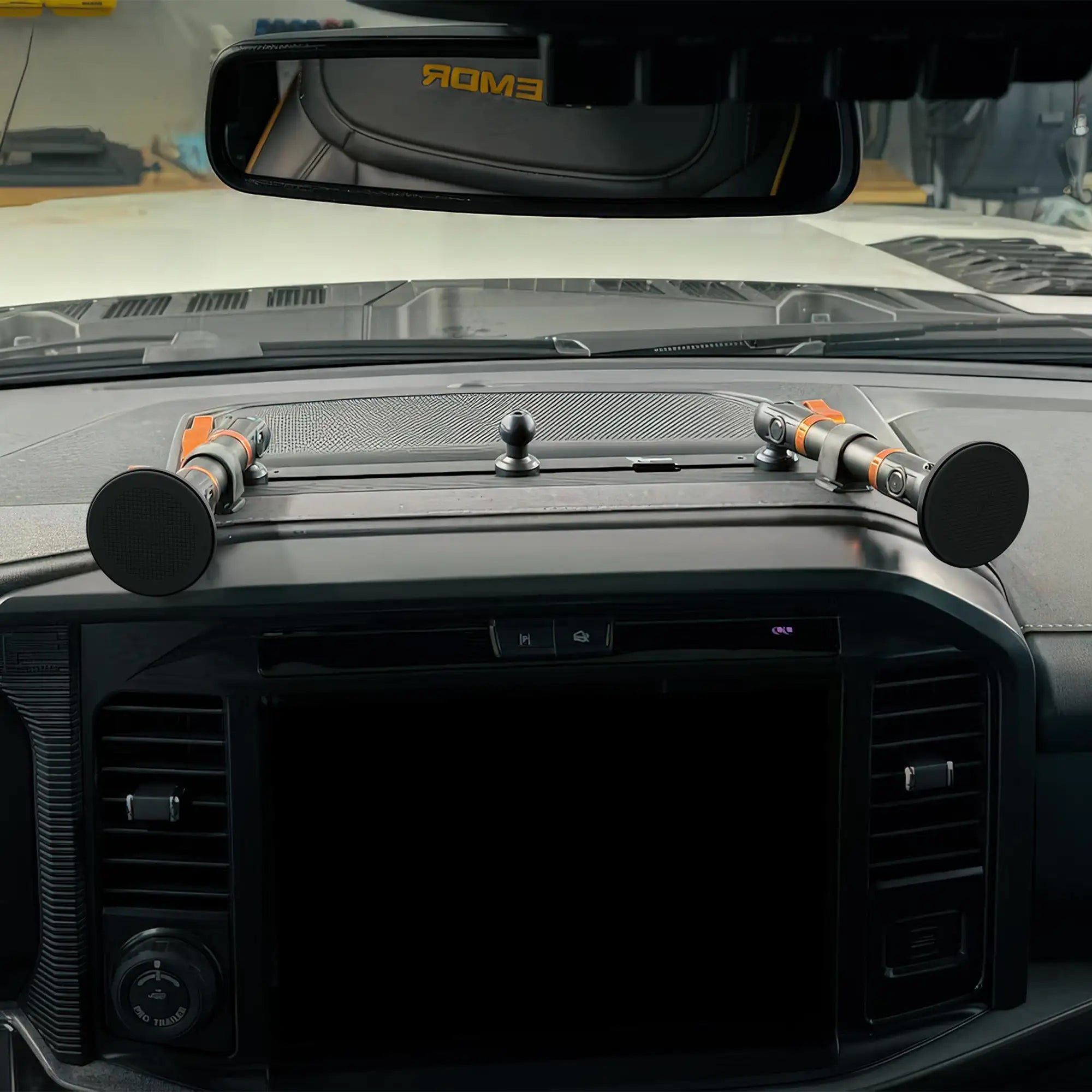 2024+ Ford F-150 (See Compatibility Info For Specific Year/Trim Fitment Details) Tackform Slim Track Dash Bracket With Dual 20LITE Phone Mounts | Telescoping Arm