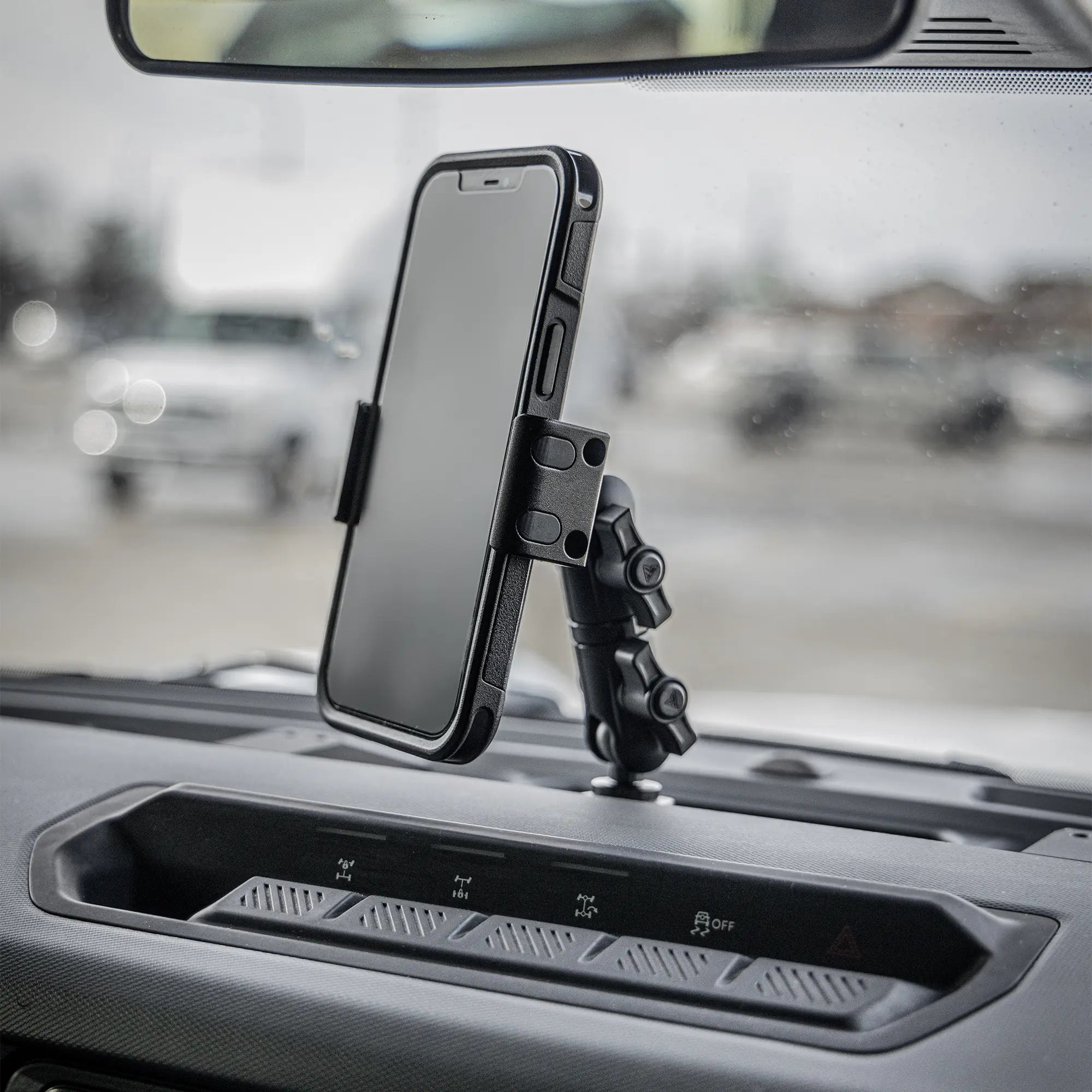 LINK™ Qi2.2/MagSafe Charging & Cooling Phone Mount | Accessory Ready Dash and Grab Handle Compatible | 2021+ Ford Bronco | 3.5" Arm