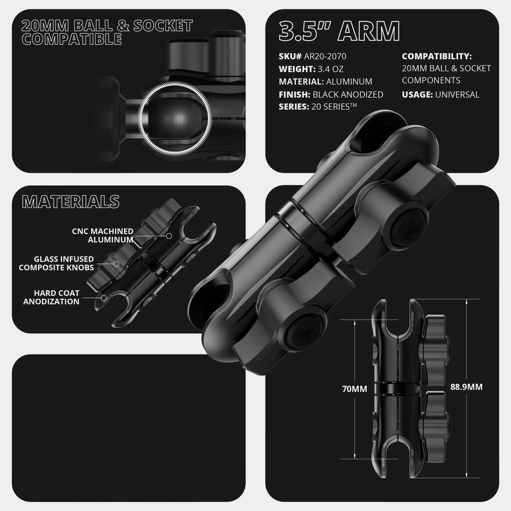 2020+ Ford Transit LINK™ Vent Mount Bracket With 20LITE Phone Holder | 3.5" Arm | (Not Compatible With Transit Connect)
