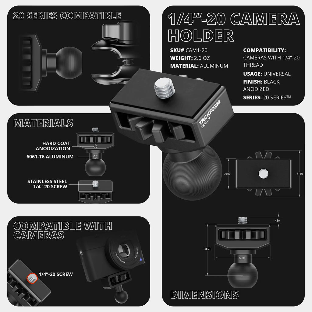 LINK™ Camera Mount | Accessory Ready Dash and Grab Handle Compatible | 2021+ Ford Bronco | 3.5" Arm