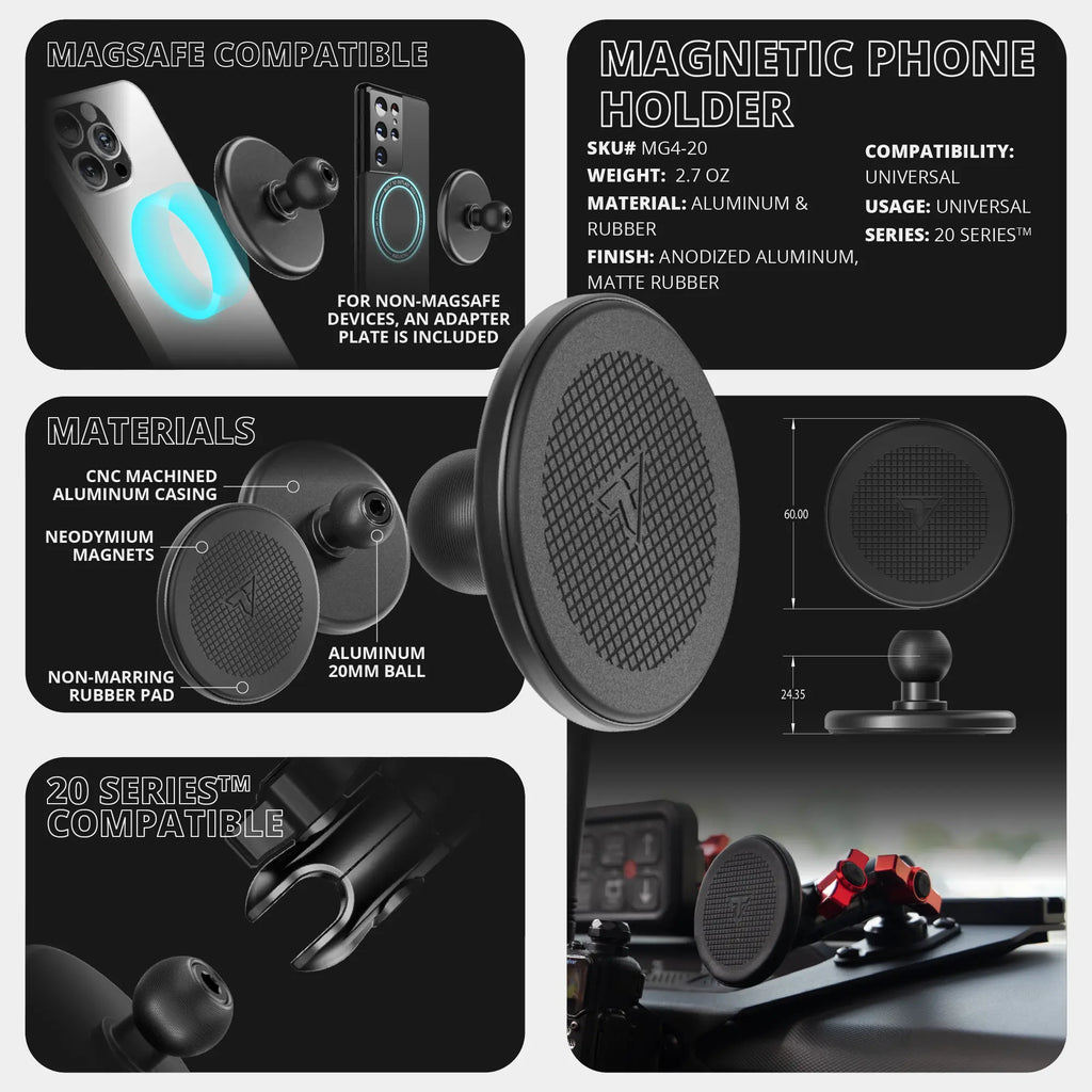 2009-2014 Ford F-150 Tackform Assault Track Picatinny Dash Bracket With MagSafe Phone Mount