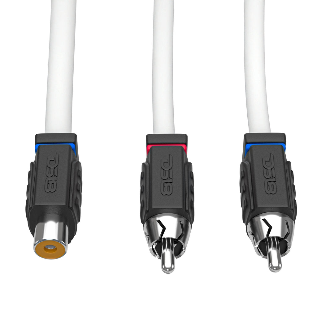 RCA Marine Grade Tinned 100% Copper OFC Y Connector 1 FEMALE to 2 MALE - WHITE