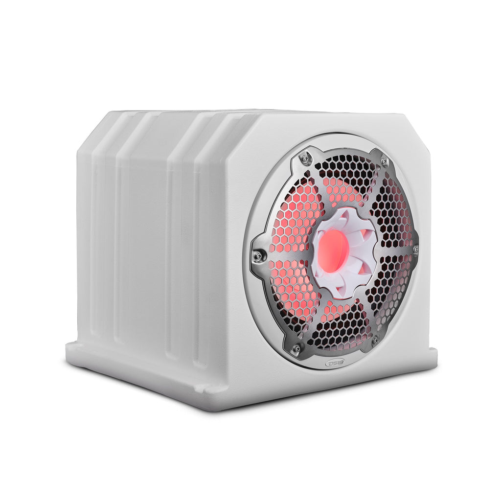 Dual 10" Marine Subwoofer Enclosure with 10" Passive Radiator and LED RGB Lights 350 Watts Rms 4-Ohm (NXL-10SUB Included)