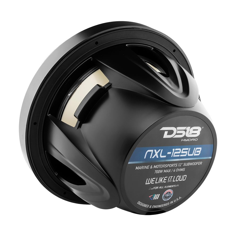 NXL 12" Marine Subwoofer with LED RGB Lights 350 Watts Rms SVC 4-Ohm