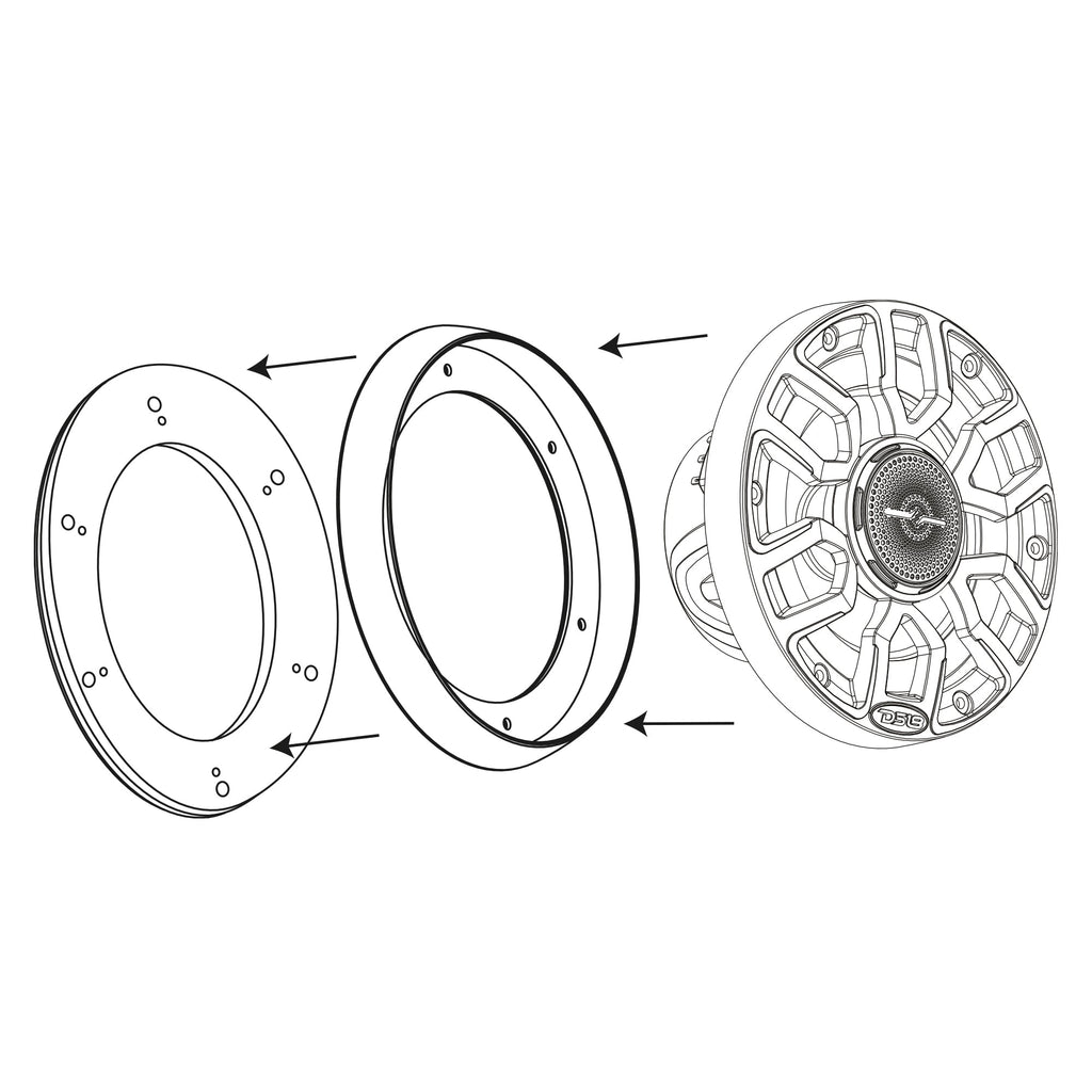7.7” Marine Speaker Ring Adapter - Fits 6.5" NXL & CF Speakers