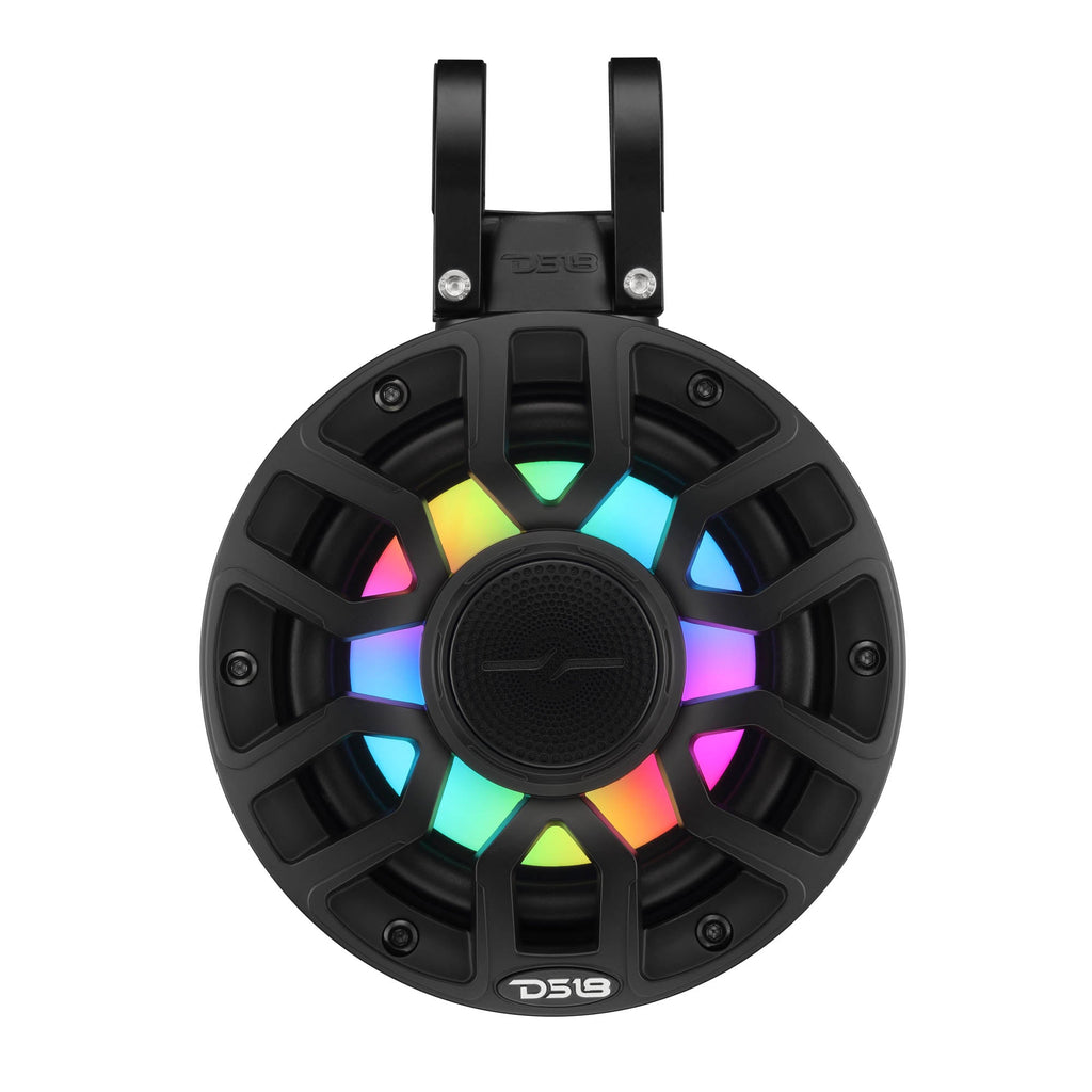 6.5" NXL-iQ Marine Short Tower Coaxial Speakers with Digital LED Lights, 150W RMS, 300W Max, 4-Ohm