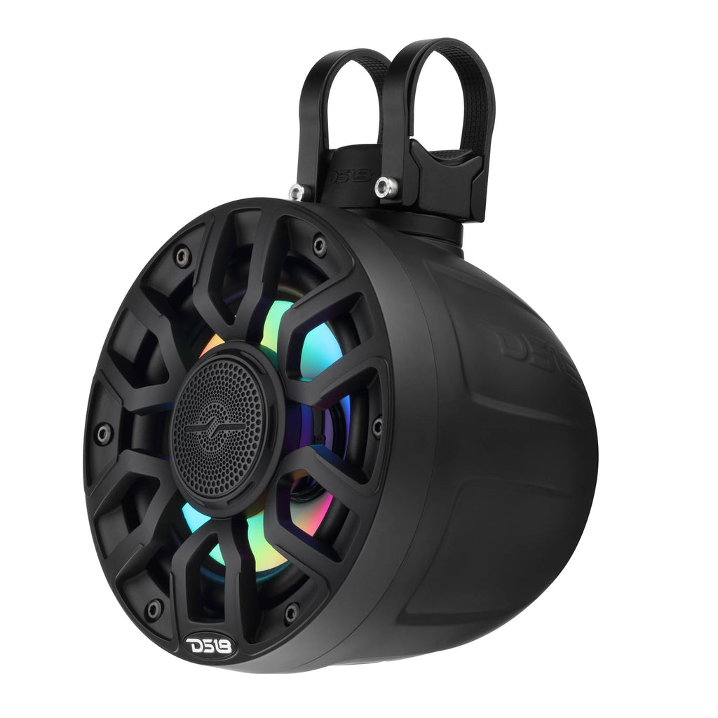 6.5" NXL-iQ Marine Short Tower Coaxial Speakers with Digital LED Lights, 150W RMS, 300W Max, 4-Ohm