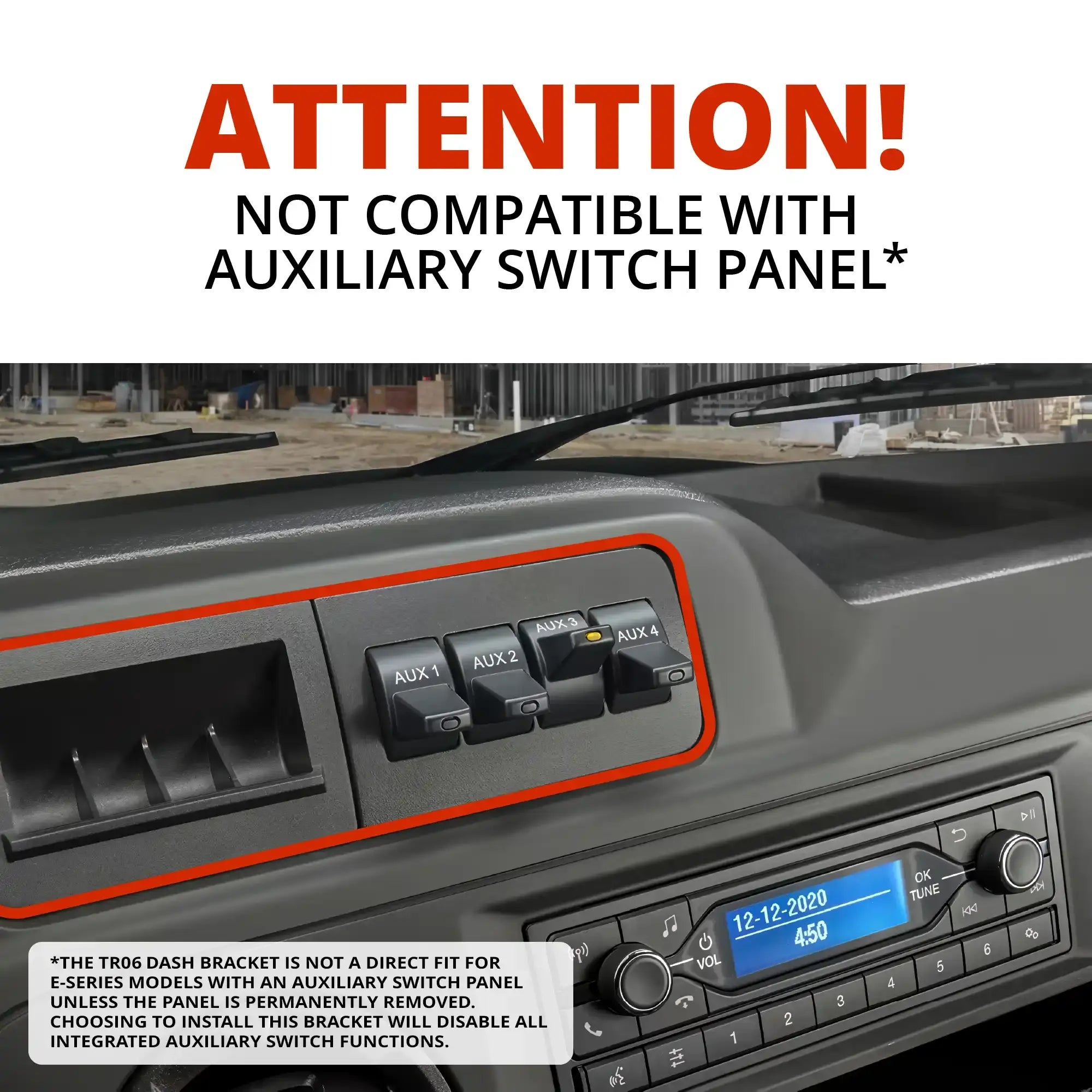 2009-2026 Ford E-Series Tackform Slim Track Dash Bracket With Dual MagSafe Phone Mounts