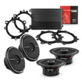 Car Audio Bundle: 6.5" Coaxial Speakers with OEM Speaker Adapters, Amplifier, and Installation Kit