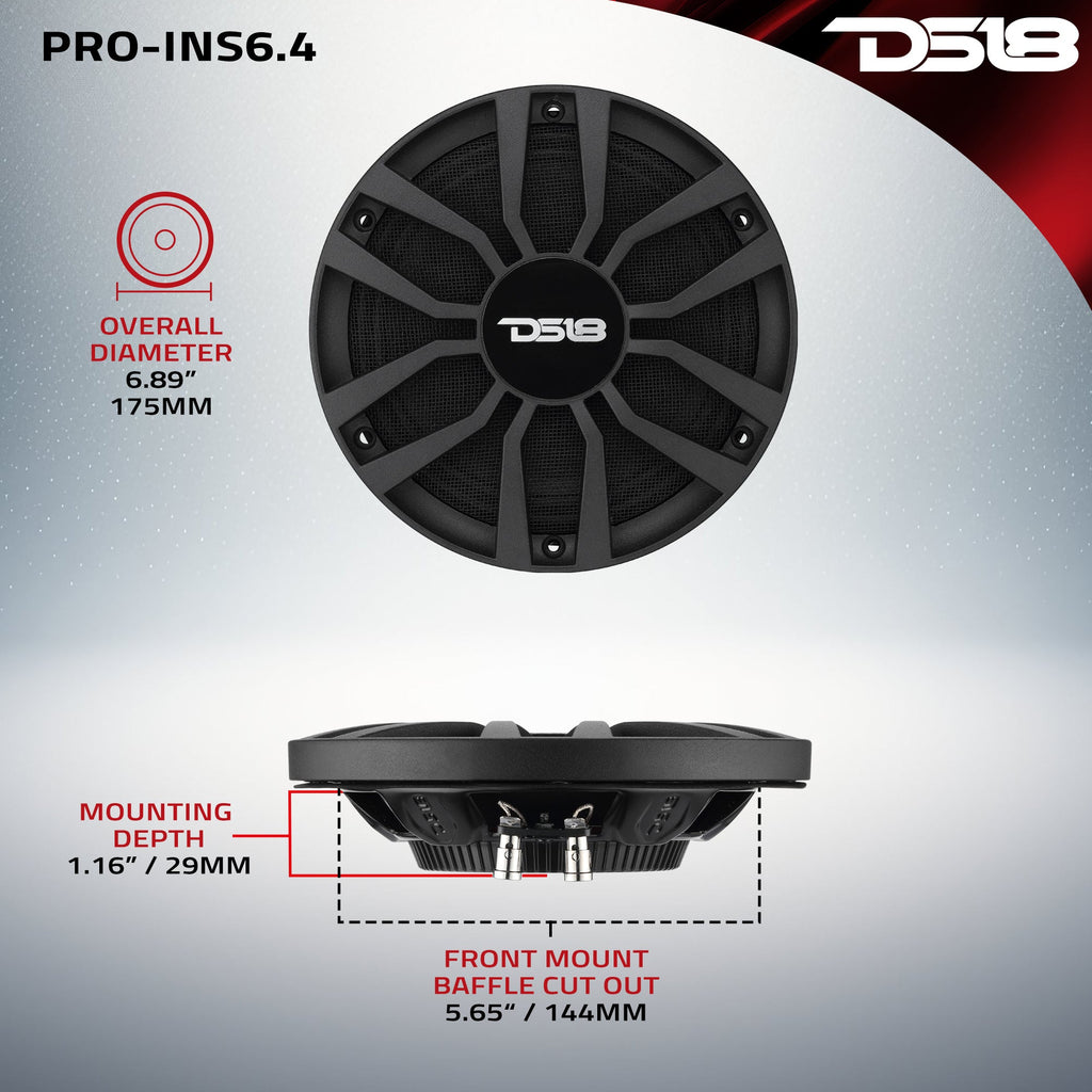 6.5” Ultra Slim Mid-Range Loudspeaker with Neodymium Magnet | 120W RMS 4-Ohm