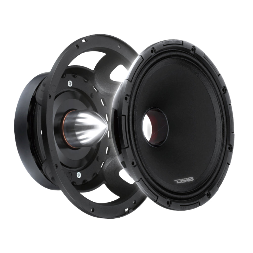 PROJECT360 8” High-Sensitivity Mid-High Loudspeaker with Bullet - 300W RMS 8-Ohm - Rotating Recone Design For Quick Repair