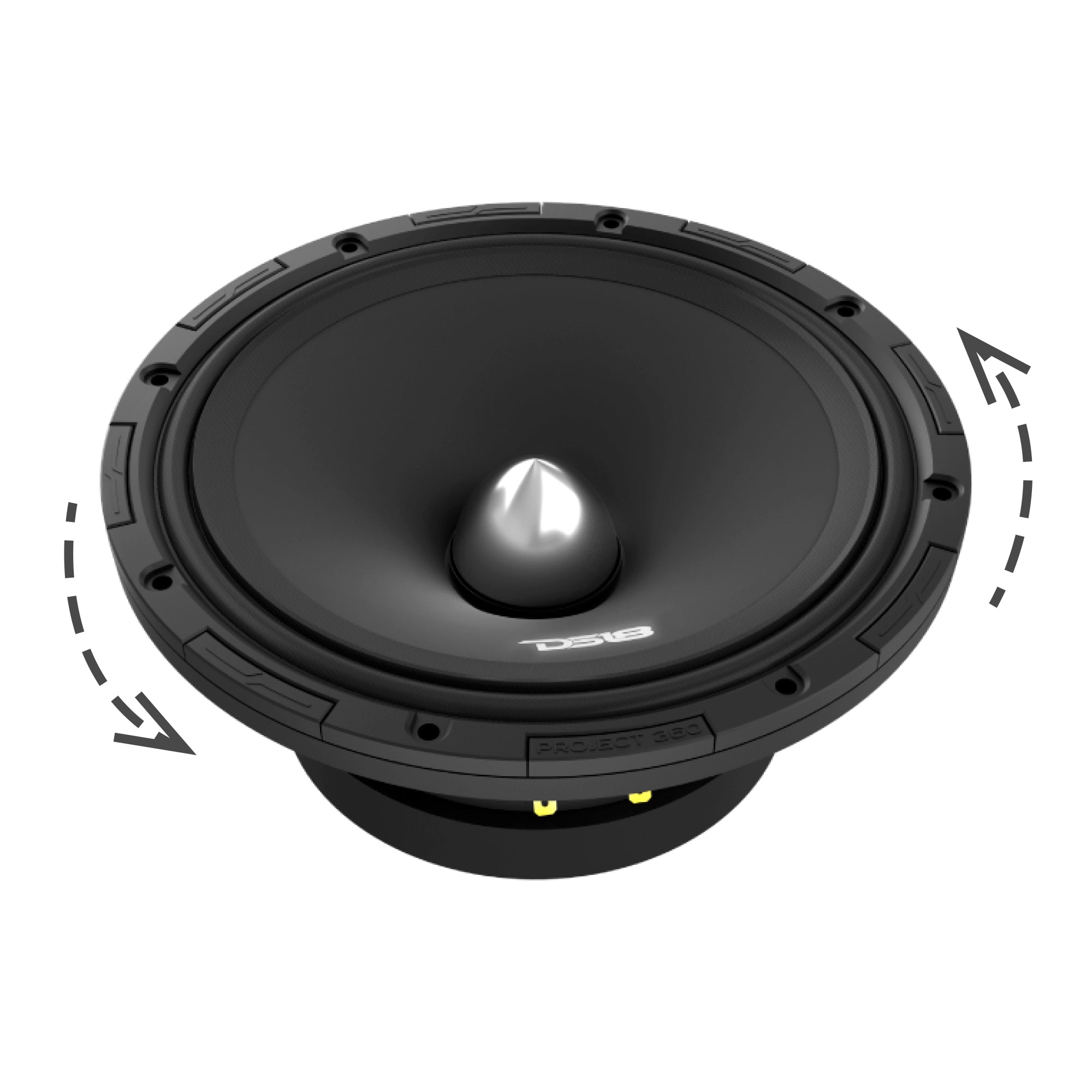 PROJECT360 8” High-Sensitivity Mid-High Loudspeaker with Bullet - 300W RMS 8-Ohm - Rotating Recone Design For Quick Repair