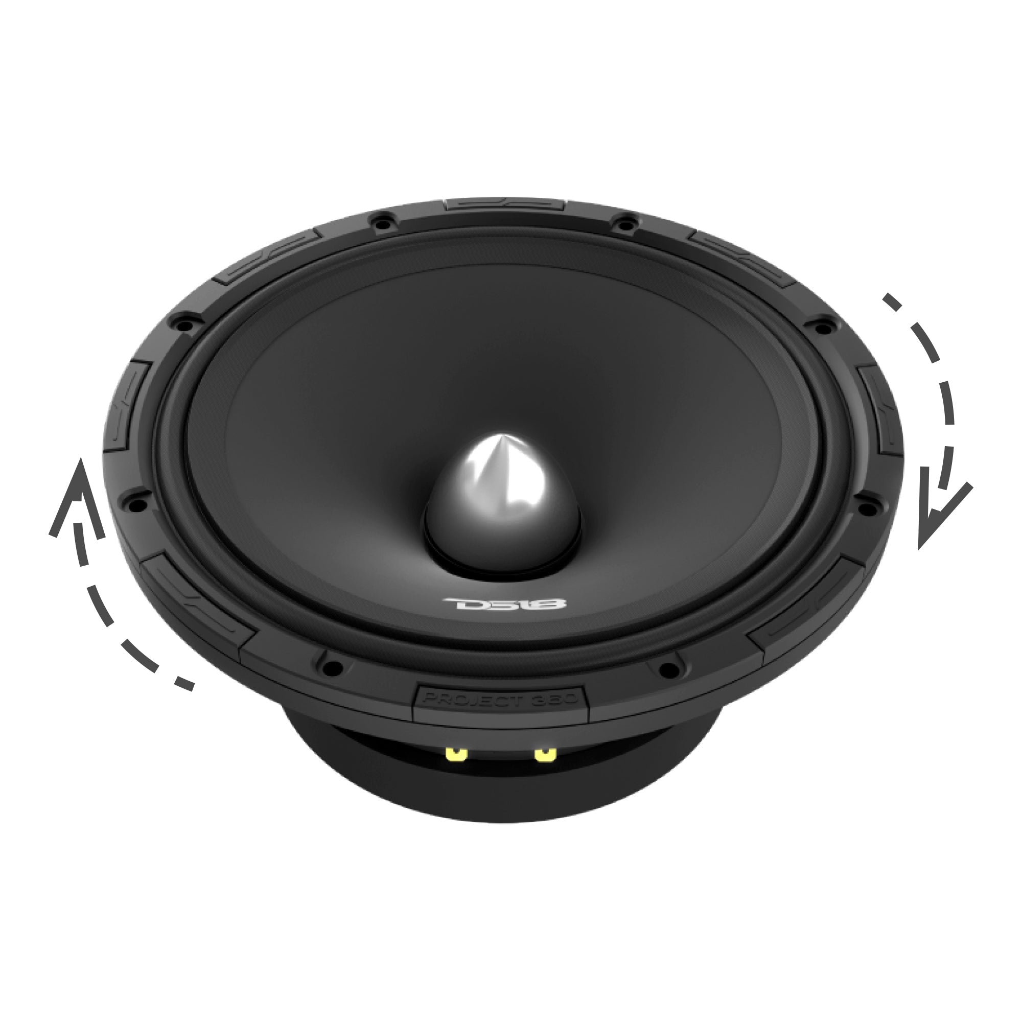 PROJECT360 8” High-Sensitivity Mid-High Loudspeaker with Bullet - 300W RMS 8-Ohm - Rotating Recone Design For Quick Repair