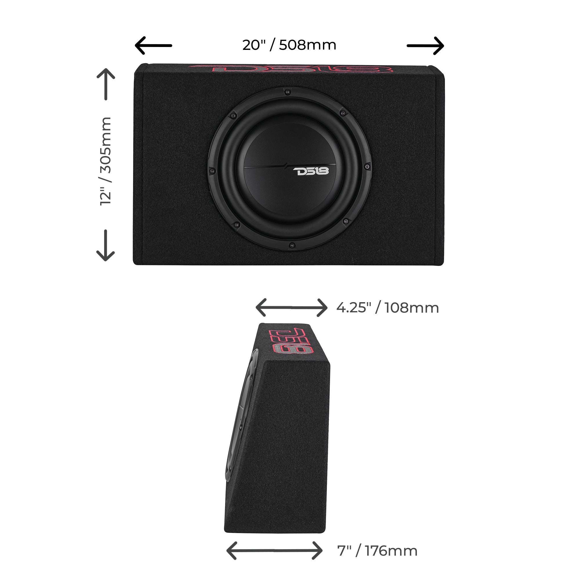 10” Shallow Subwoofer Enclosure for Pickup Trucks
