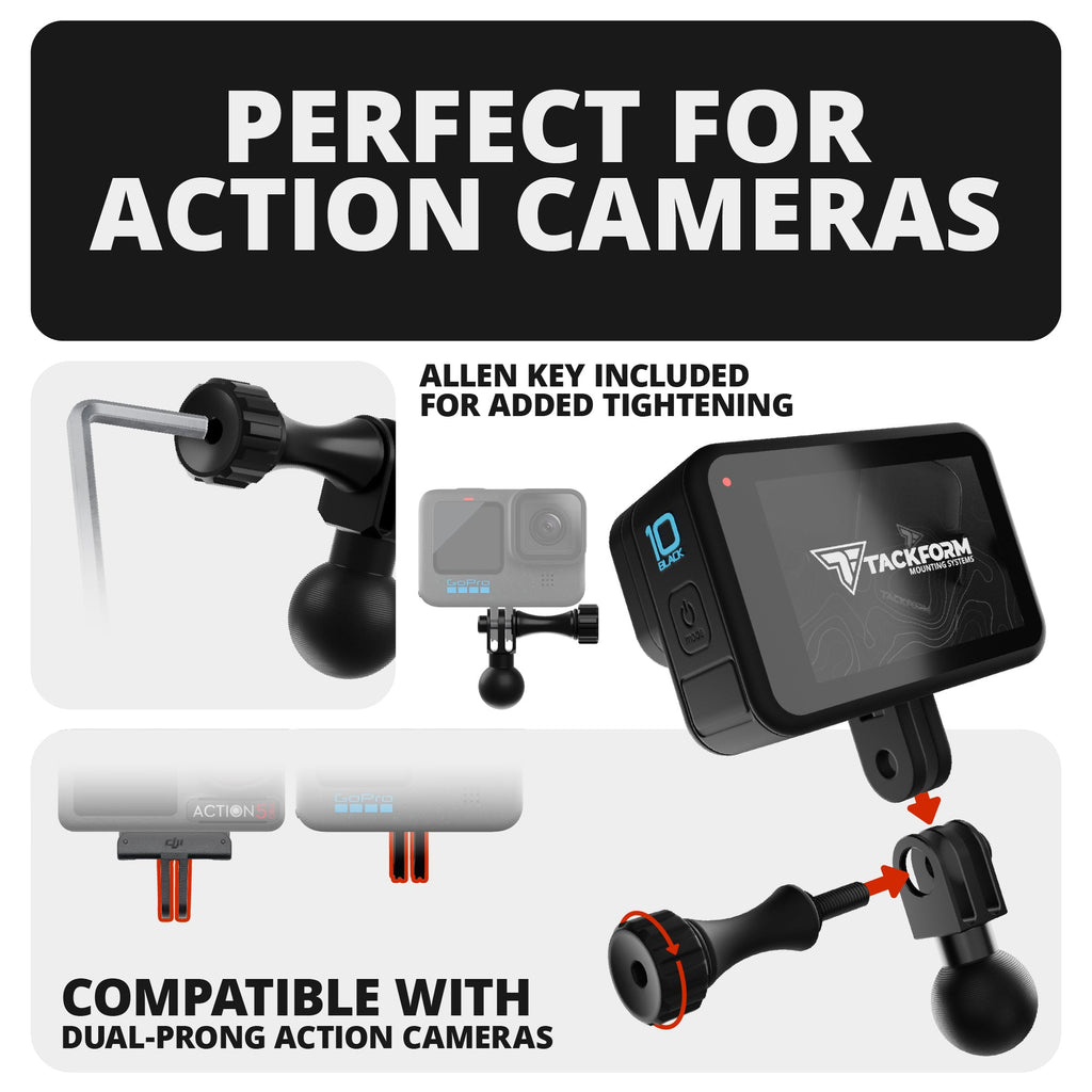 LINK™ GoPro Mount | Accessory Ready Dash and Grab Handle Compatible | 2021+ Ford Bronco | 3.5" Arm