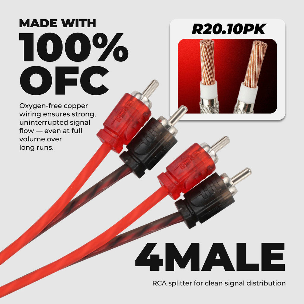 Level 2 RCA 100% Copper OFC 20 Feet - Pack 10 pieces