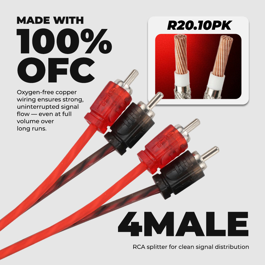 Level 2 RCA 100% Copper OFC 20 Feet - Pack 10 pieces