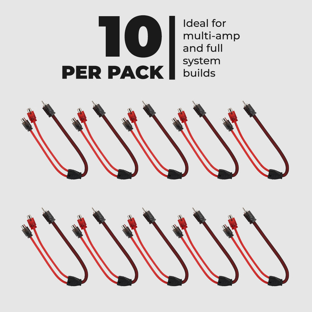 Level 2 RCA 100% OFC Y Connector – 1 Male / 2 Female (10-Pack)