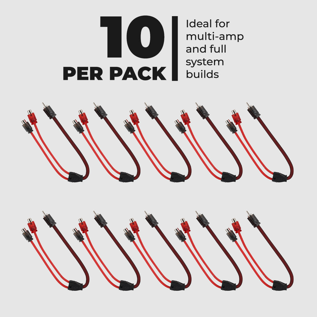 Level 2 RCA 100% OFC Y Connector – 1 Male / 2 Female (10-Pack)