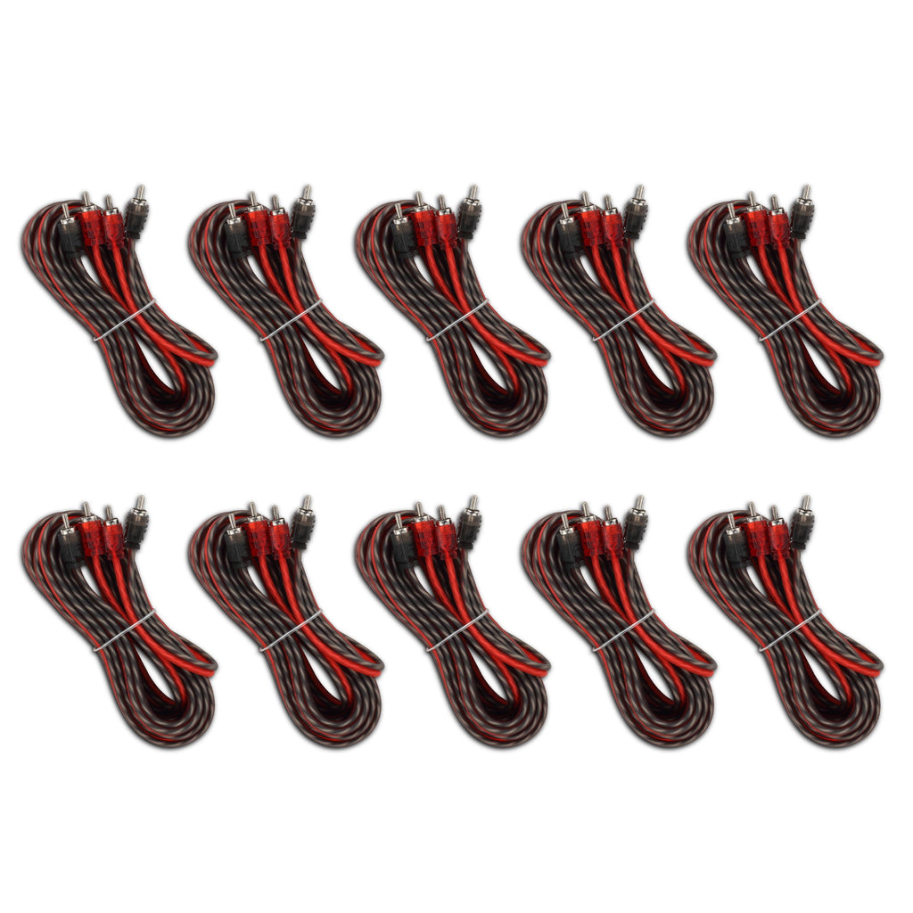 16 ft Ultra Flex 100% OFC RCA Cable Wire – 10-Pack