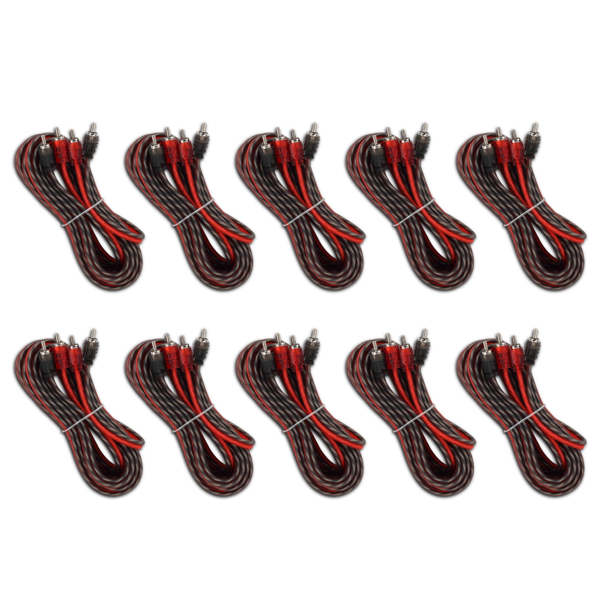 16 ft Ultra Flex 100% OFC RCA Cable Wire – 10-Pack