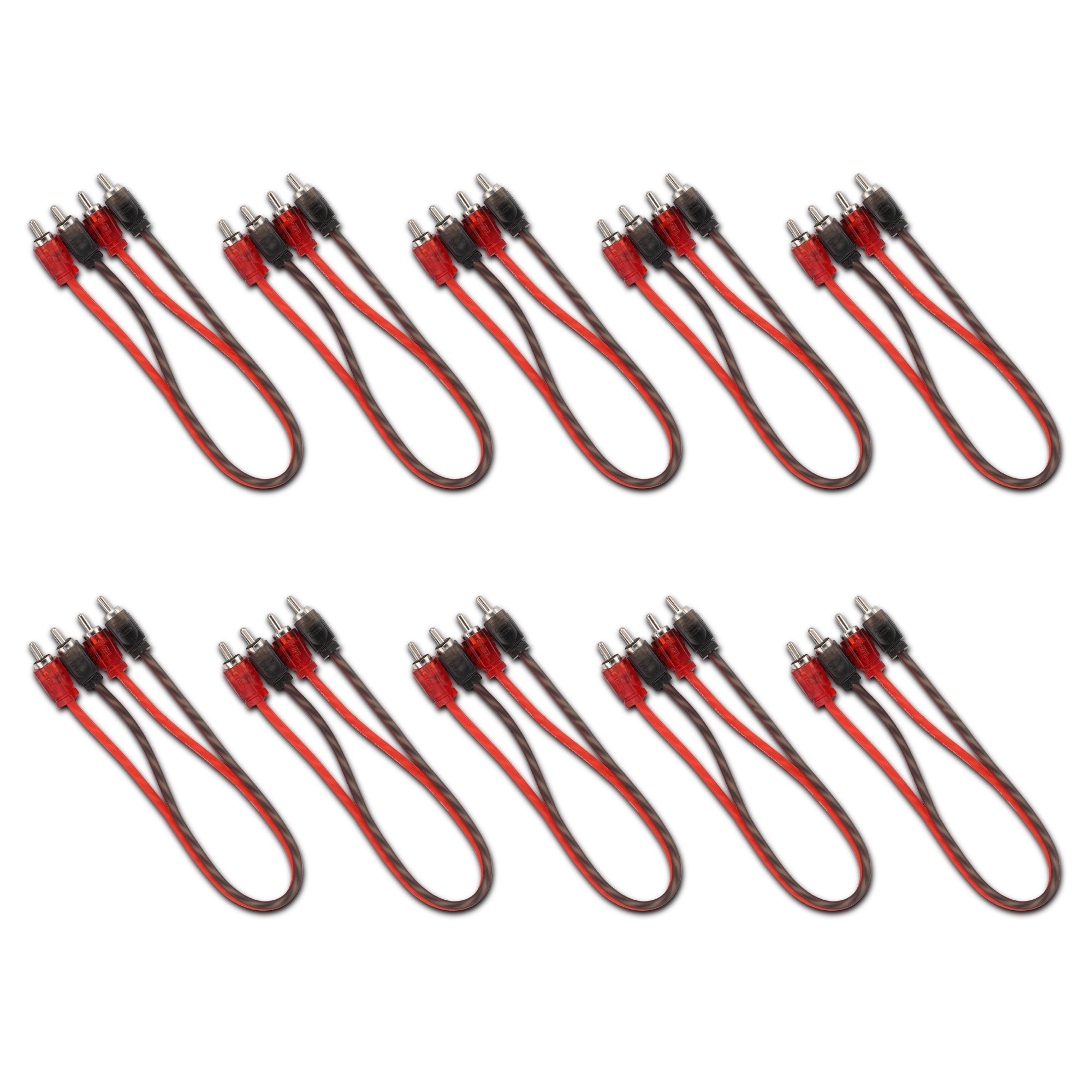 1 ft Ultra Flex 100% OFC RCA Cable Wire – 10-Pack