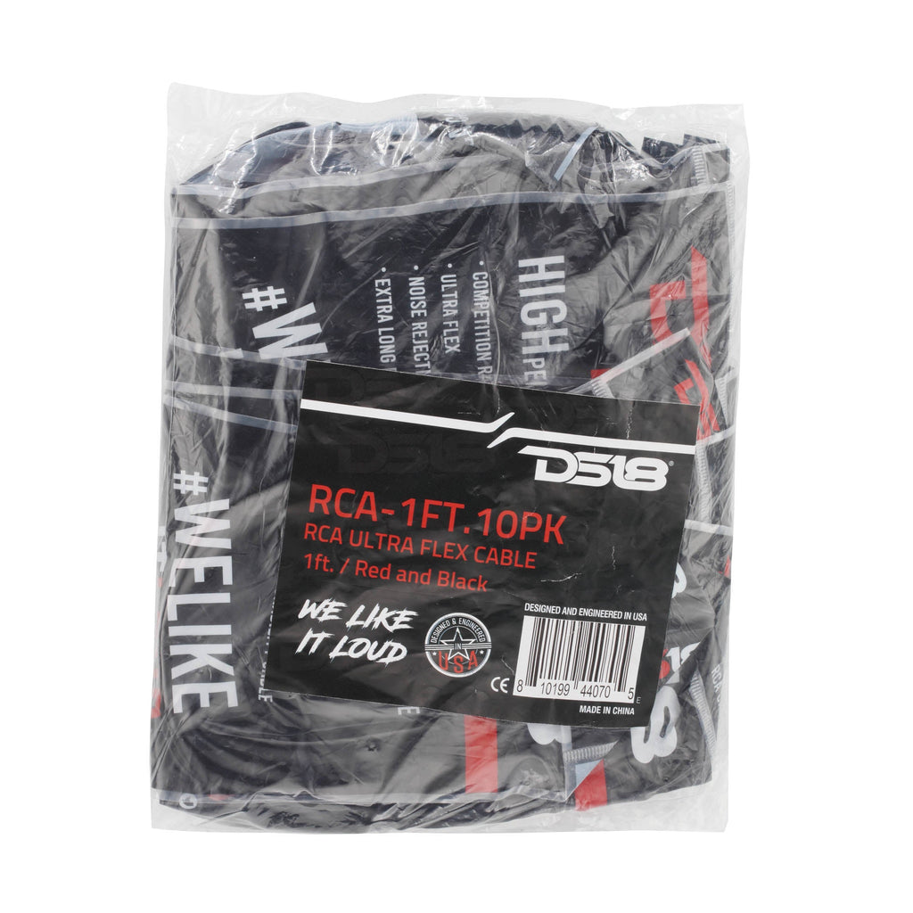 1 ft Ultra Flex 100% OFC RCA Cable Wire – 10-Pack