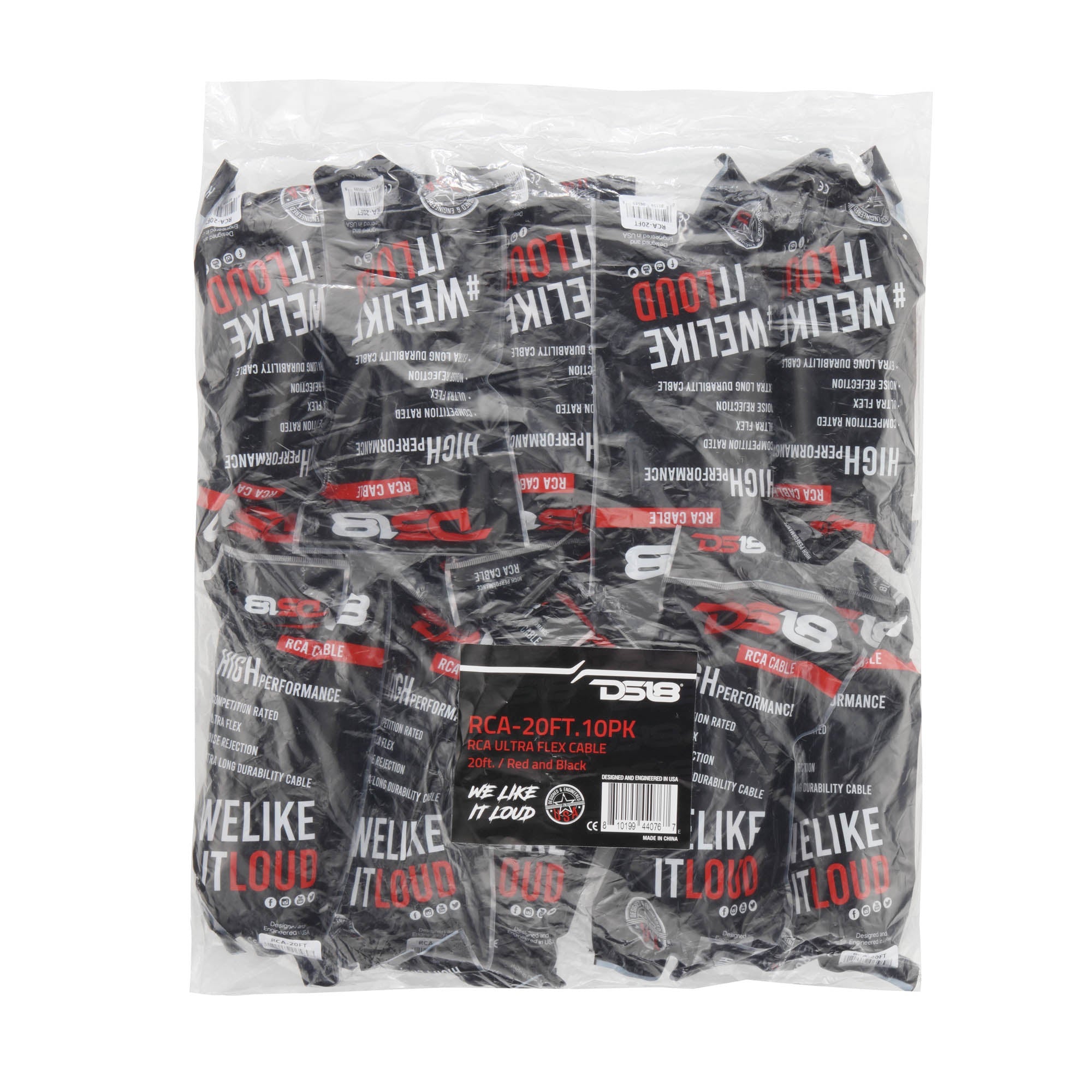 20 ft Ultra Flex 100% OFC RCA Cable Wire – 10-Pack