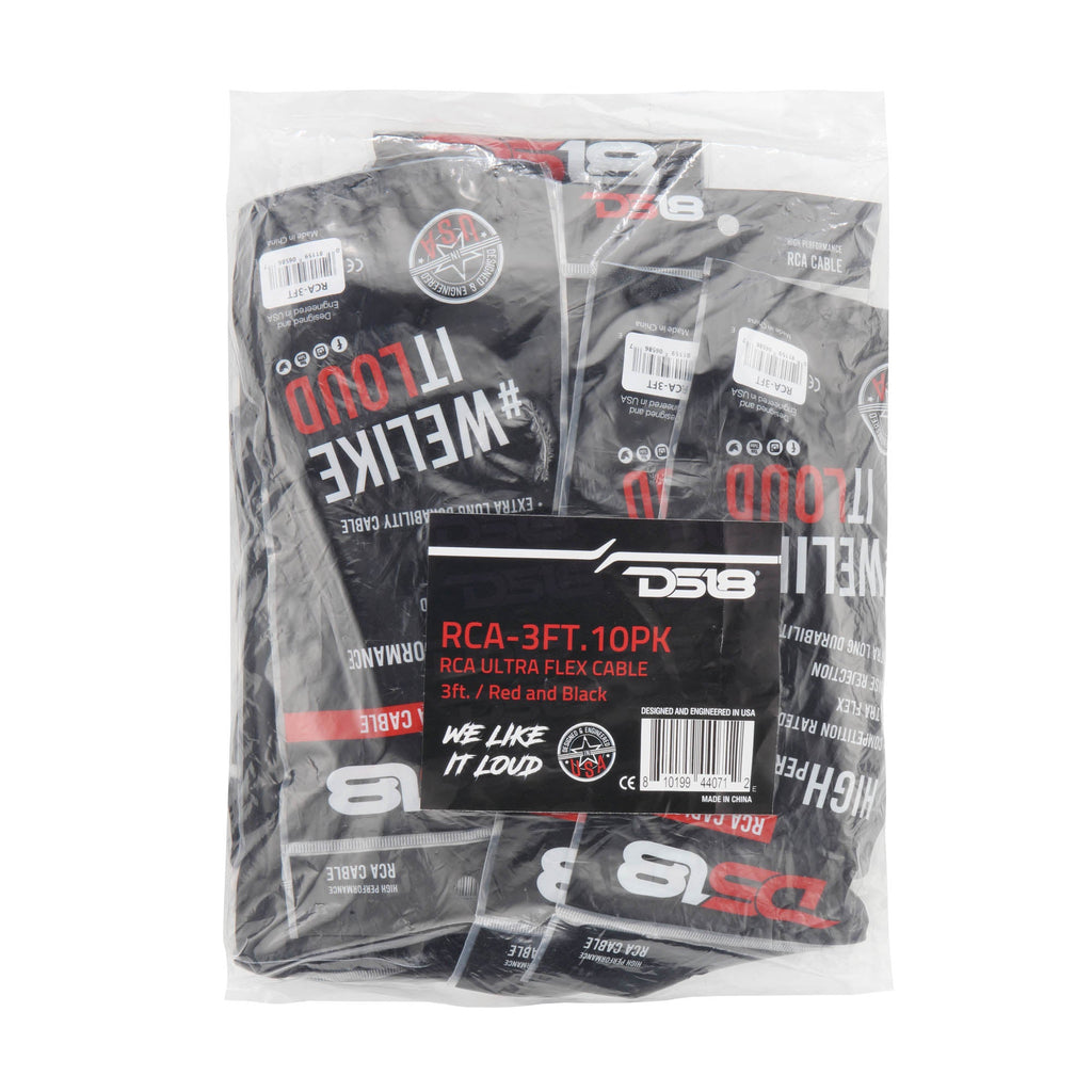 3 ft Ultra Flex 100% OFC RCA Cable Wire – 10-Pack