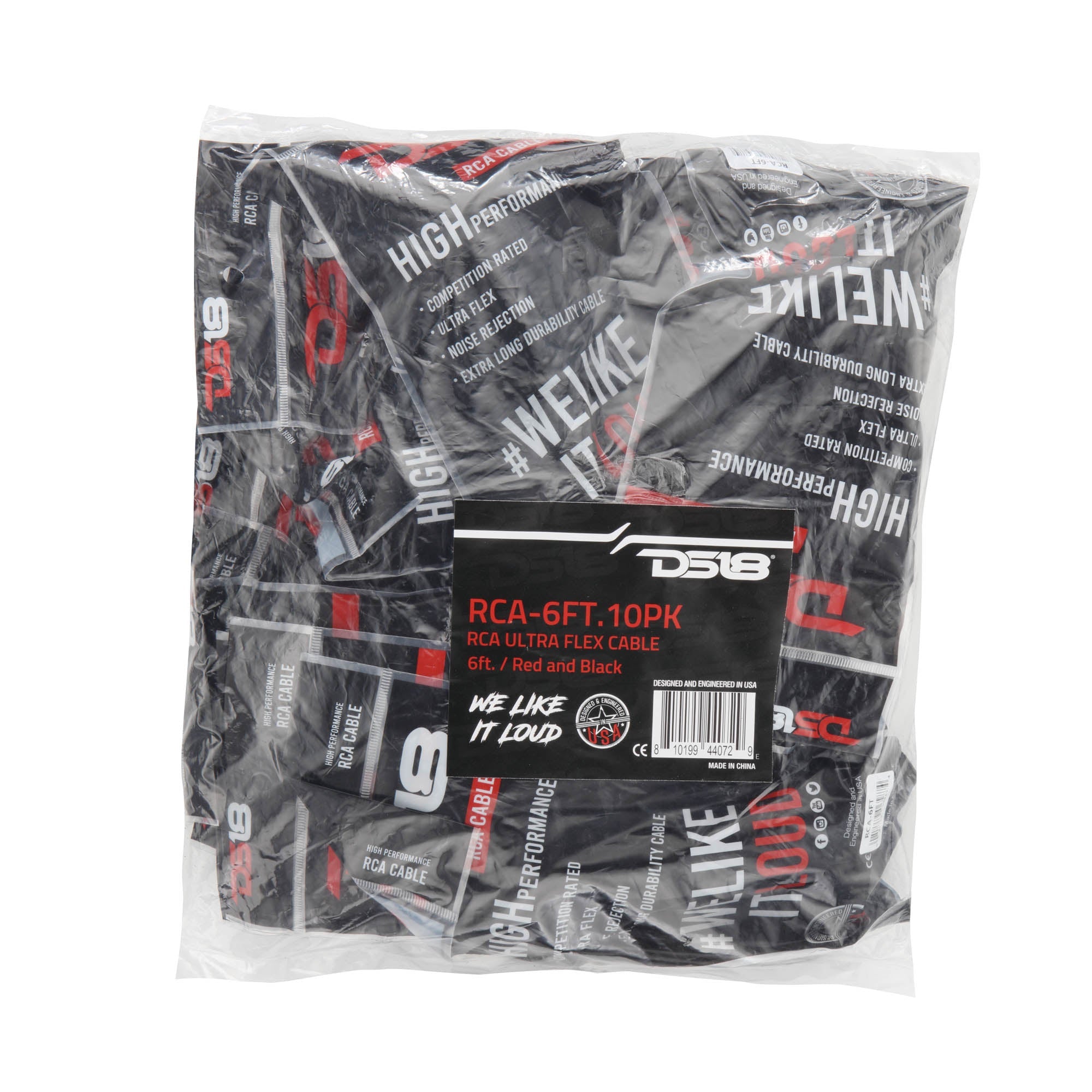 6 ft Ultra Flex 100% OFC RCA Cable Wire – 10-Pack