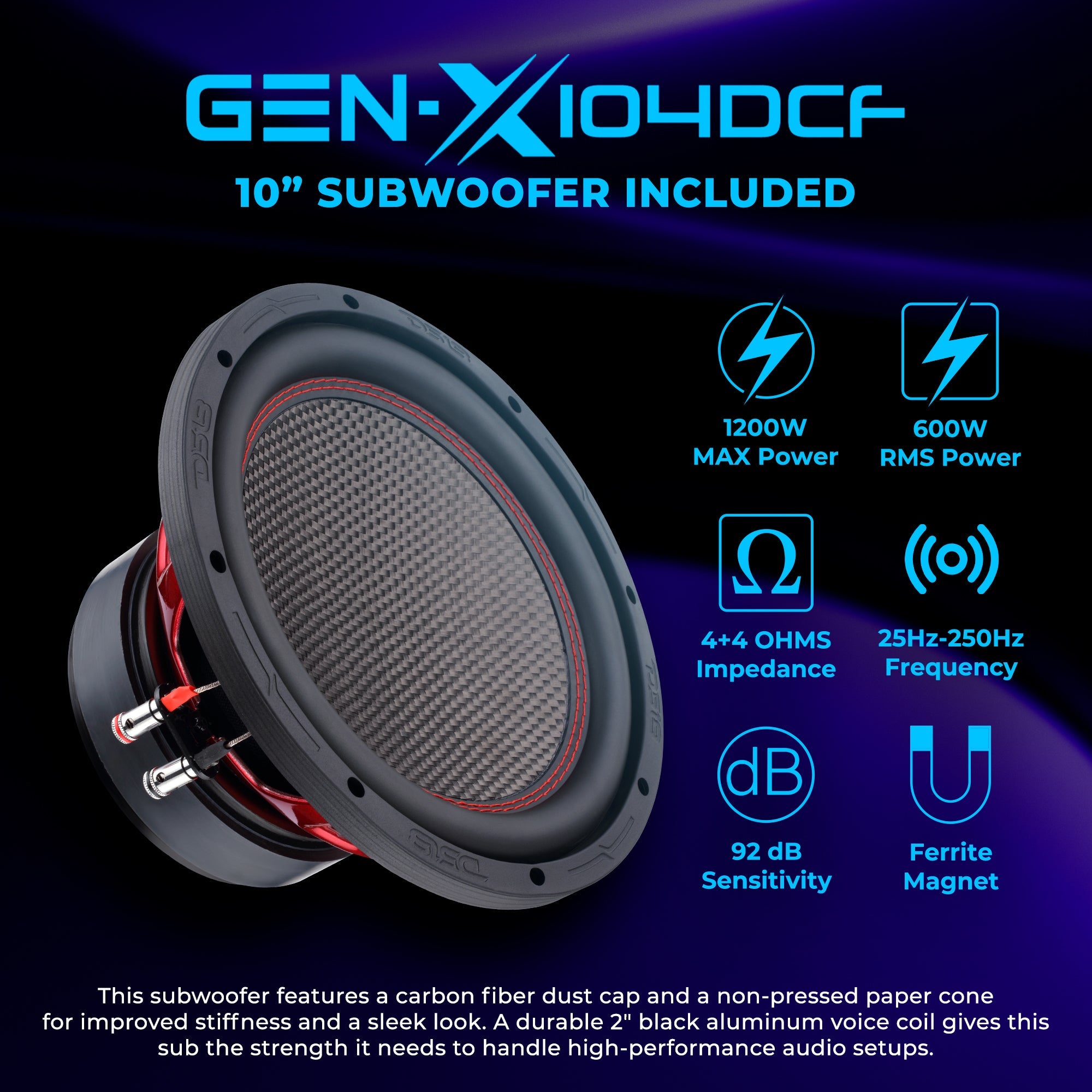 Polaris RZR Pro (2020–2024) Under-Dash 10” Subwoofer Enclosure – Loaded GEN-X10.4DCF | 600W RMS, Dual 4 Ohm | IP65 Water-Resistant